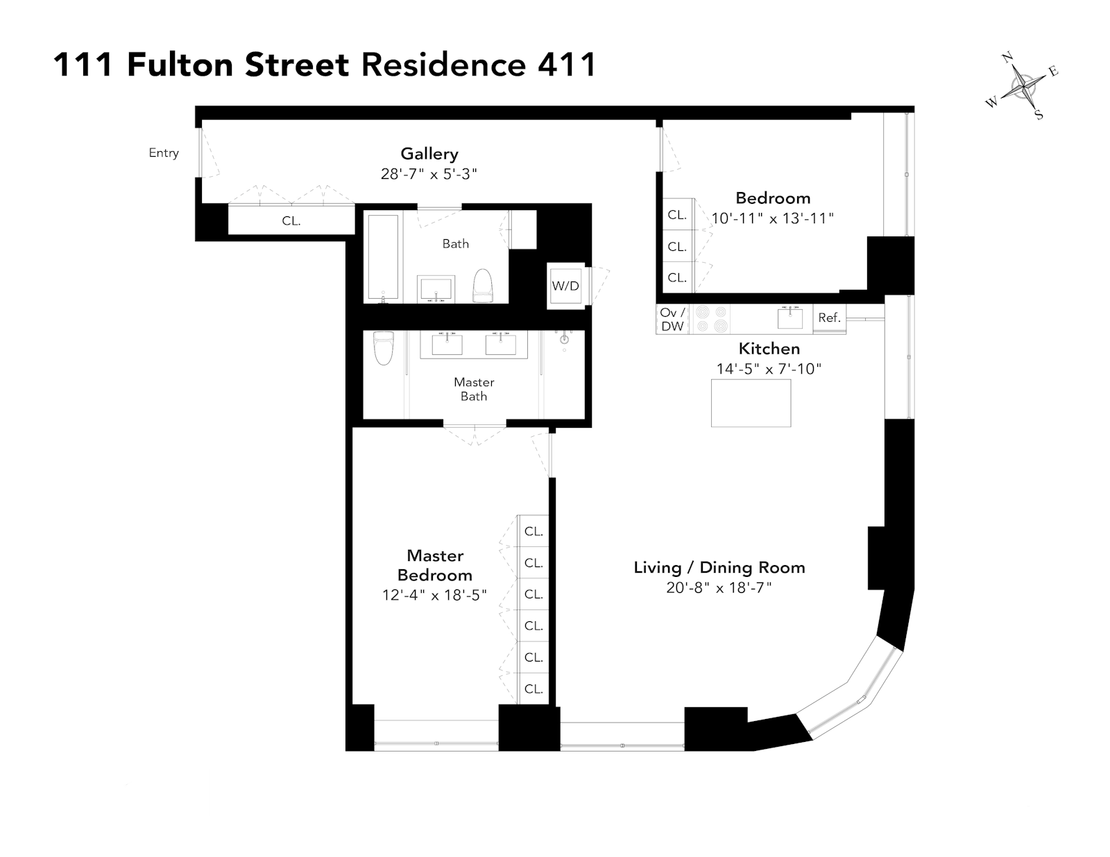 Floorplan for 111 Fulton Street, 411