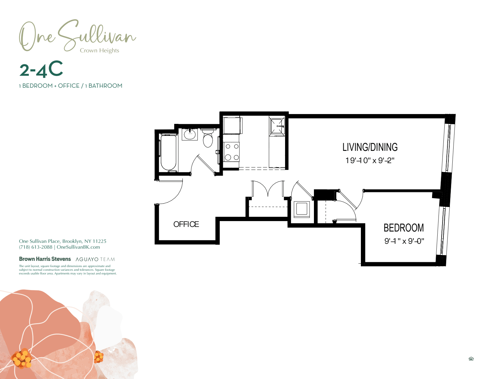 Floorplan for 1 Sullivan Place, 2C