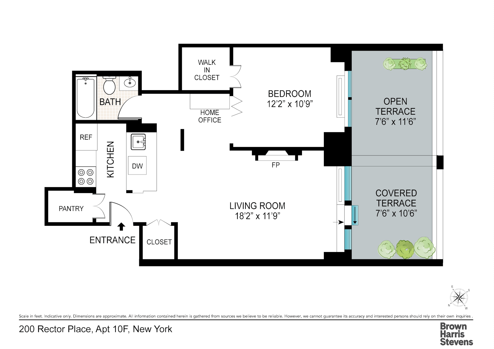Floorplan for 200 Rector Place, 10F