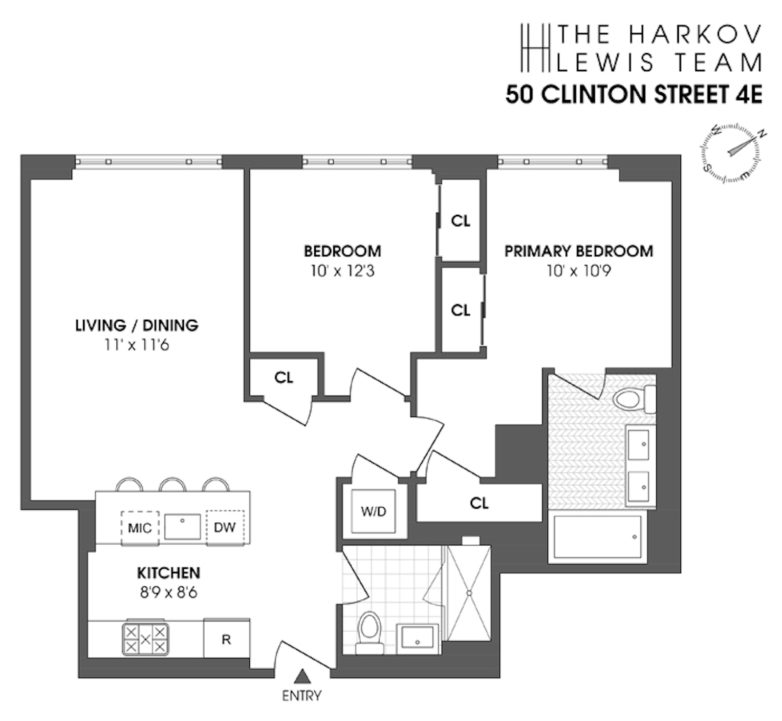 Floorplan for 50 Clinton Street, 4E