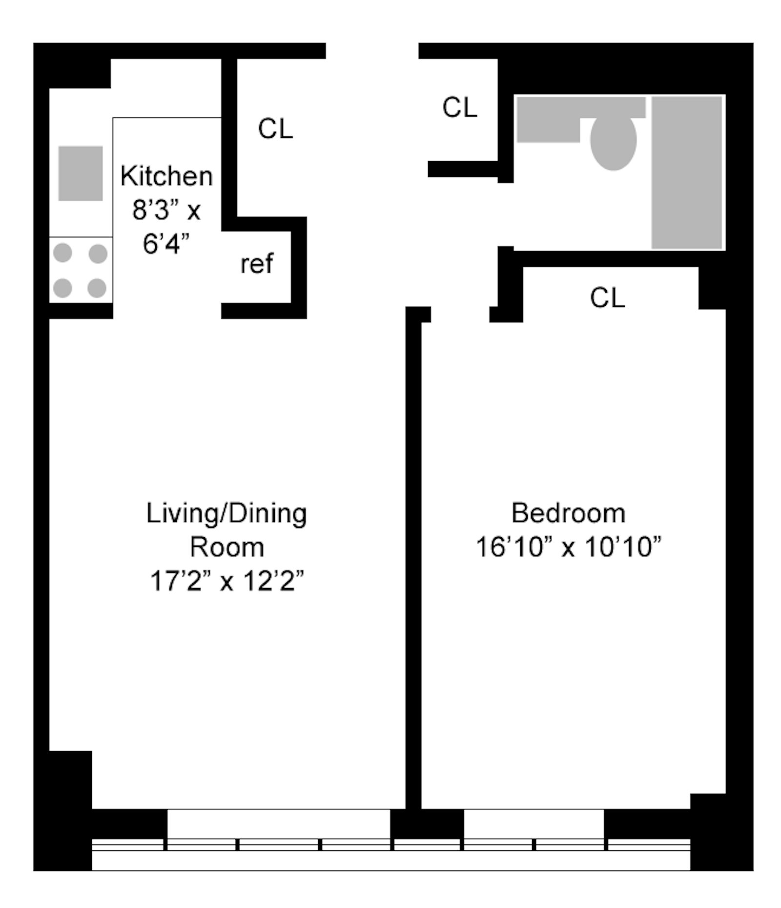 Floorplan for 220 Manhattan Avenue, 3B