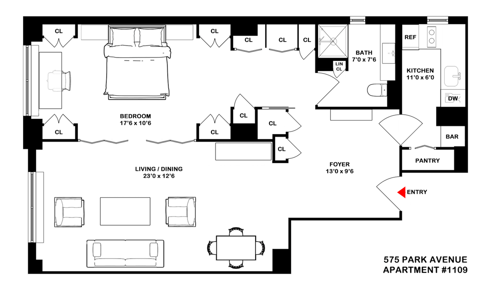 Floorplan for 575 Park Avenue, 11S