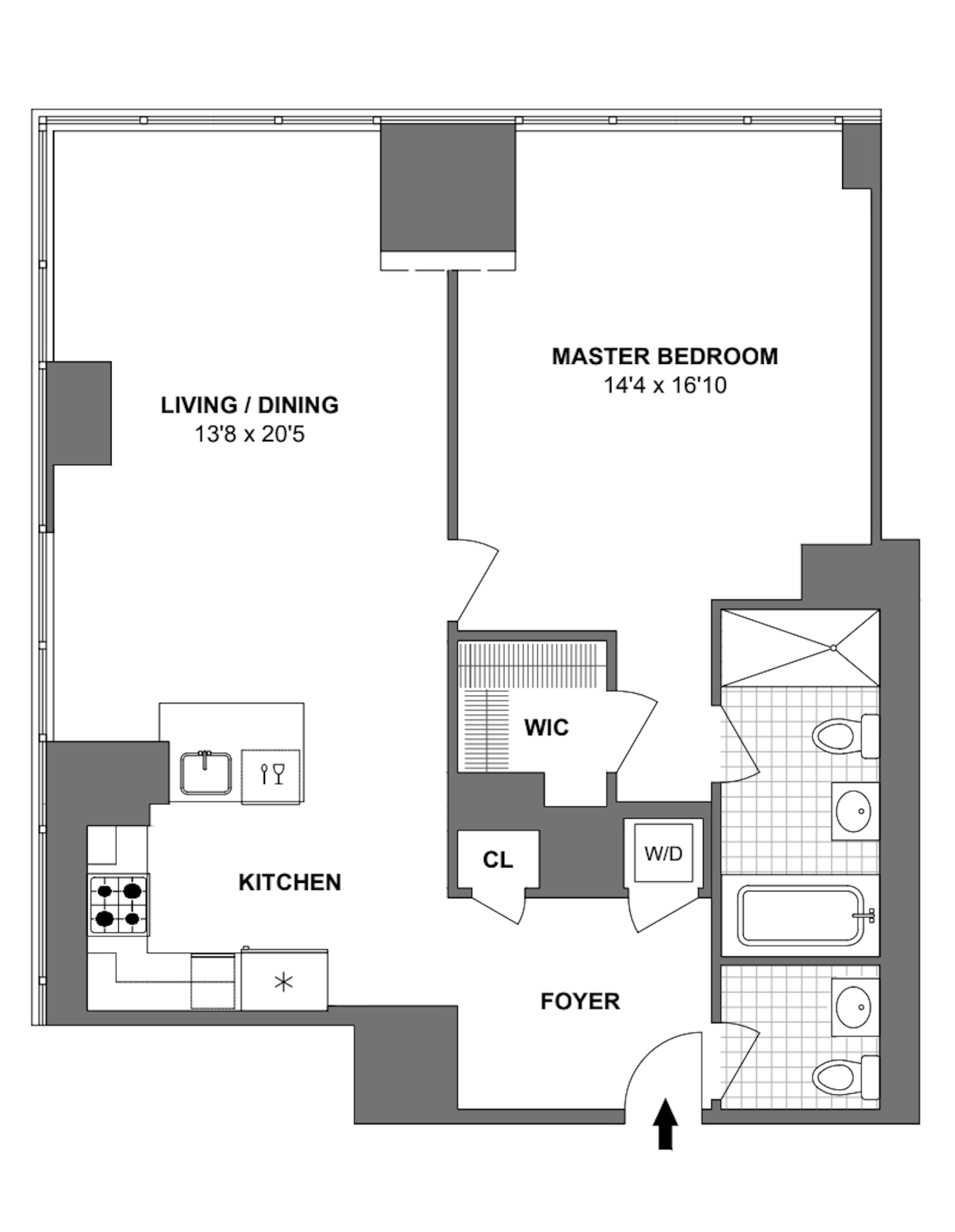 Floorplan for 247 West 46th Street, 2204