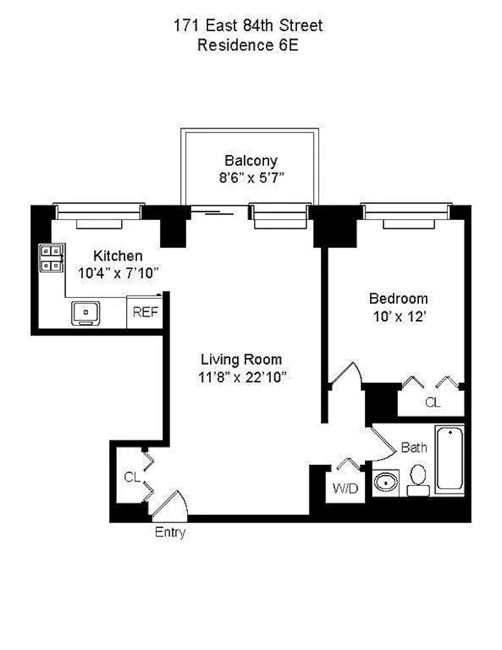 Floorplan for 171 East 84th Street, 6E