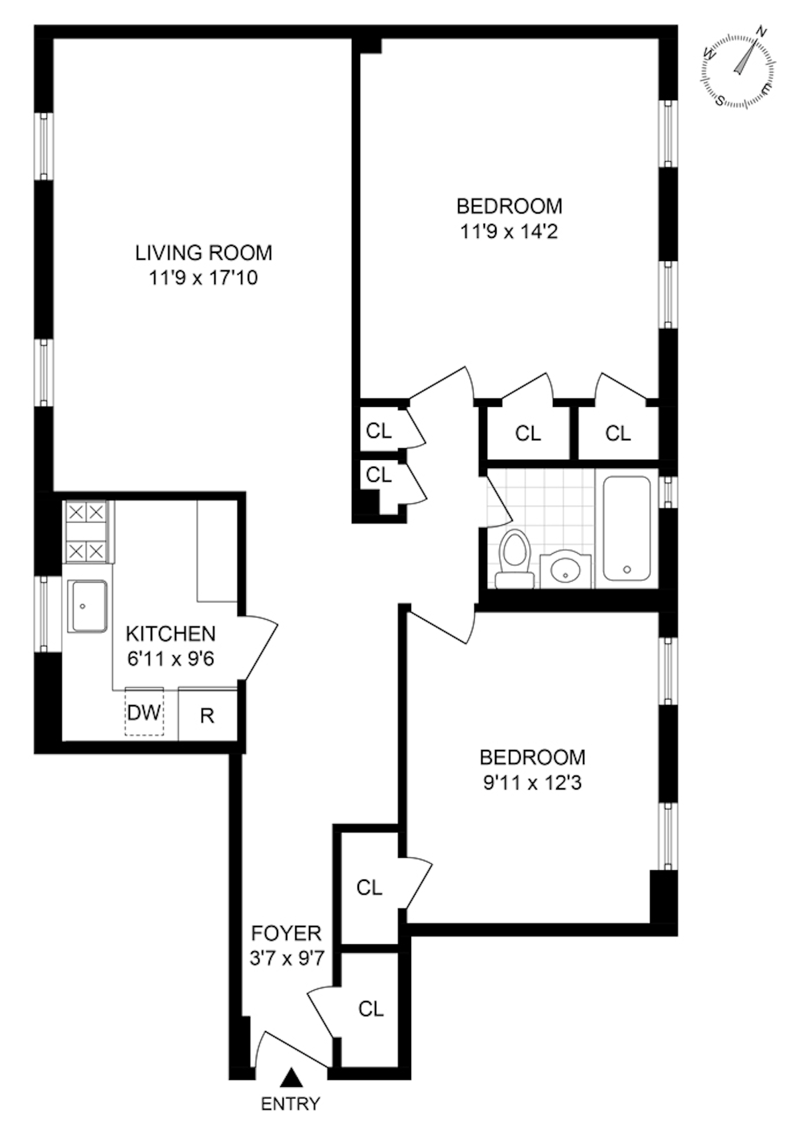 Floorplan for 72-61 113th Street, 3C