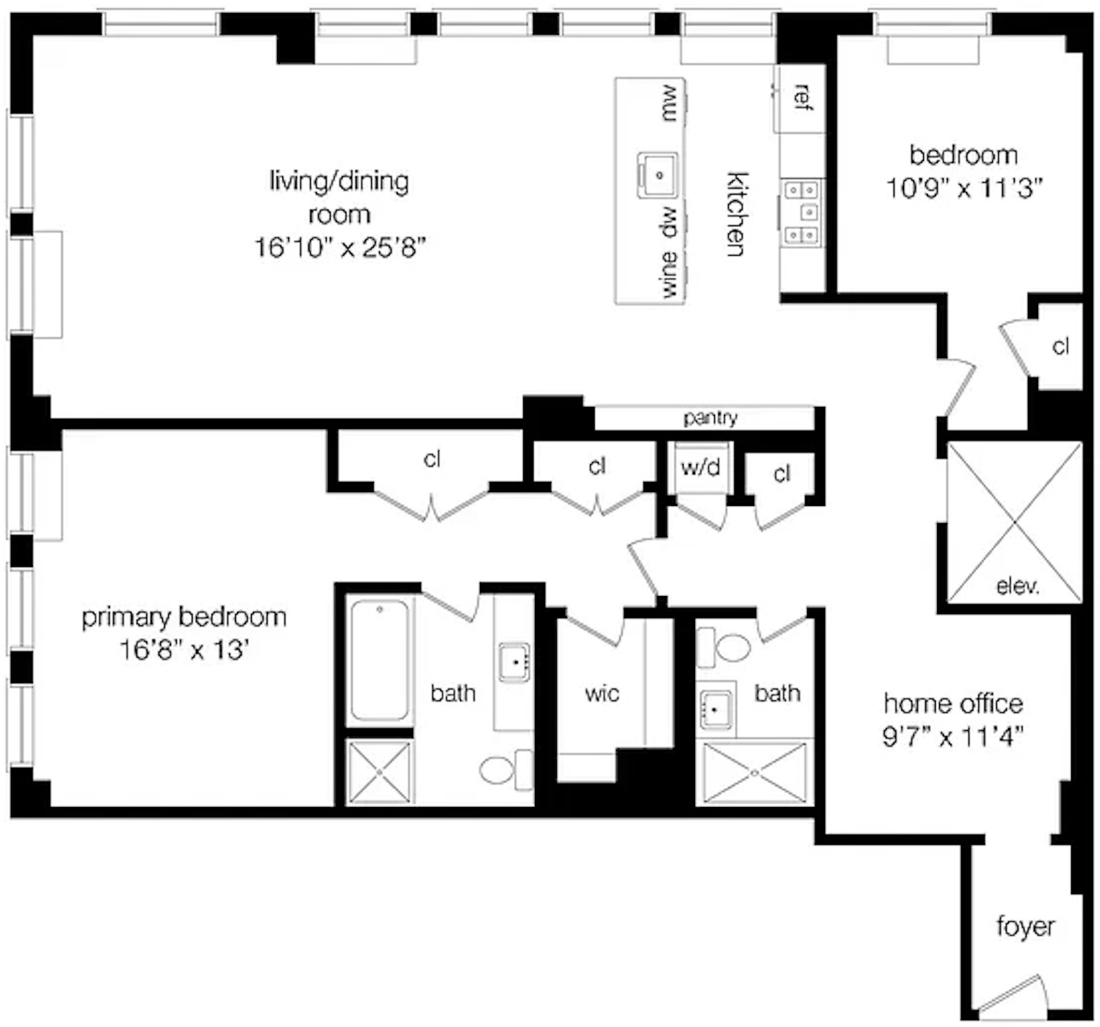 Floorplan for 76 Madison Avenue, 7A