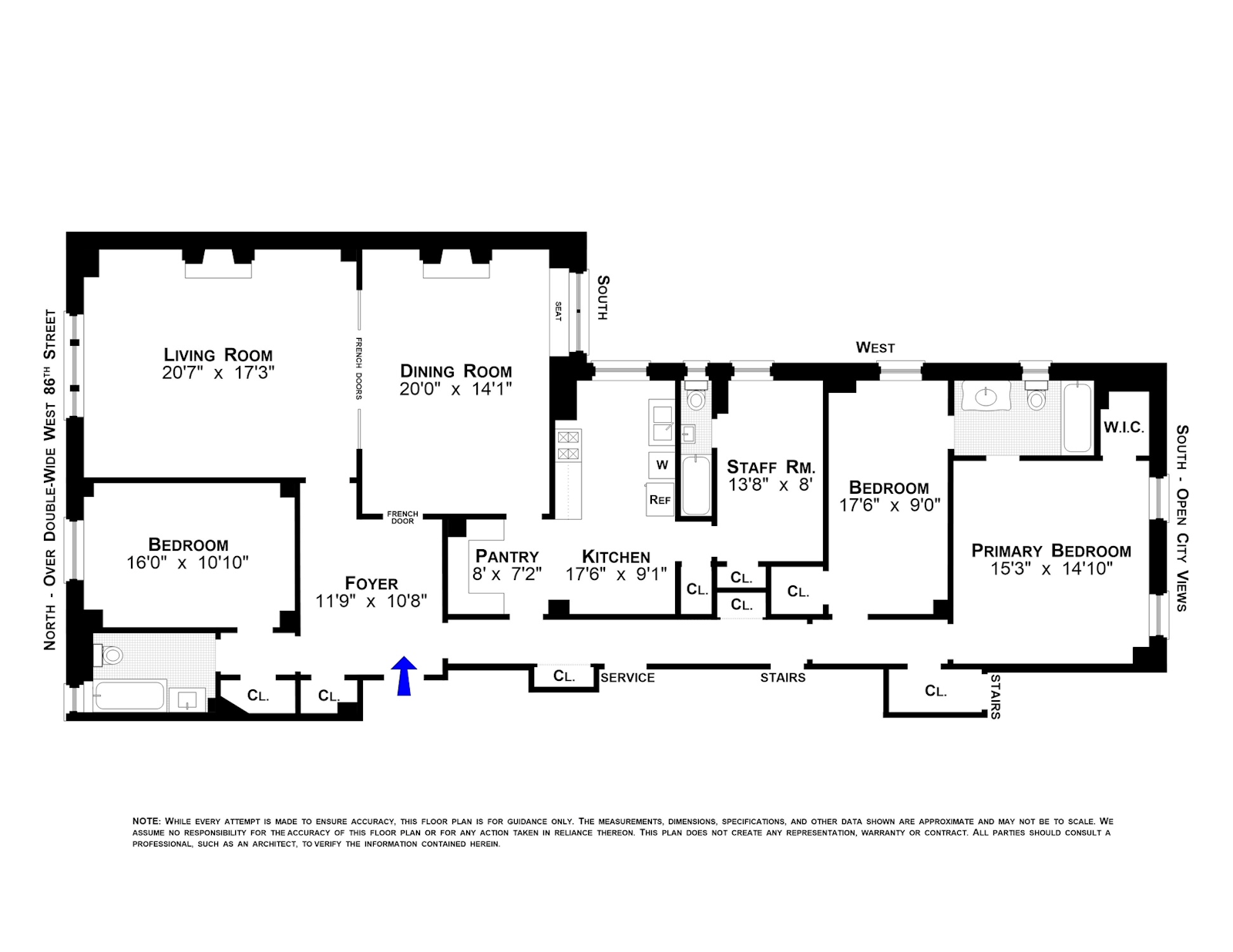 Floorplan for 310 West 86th Street, 9A