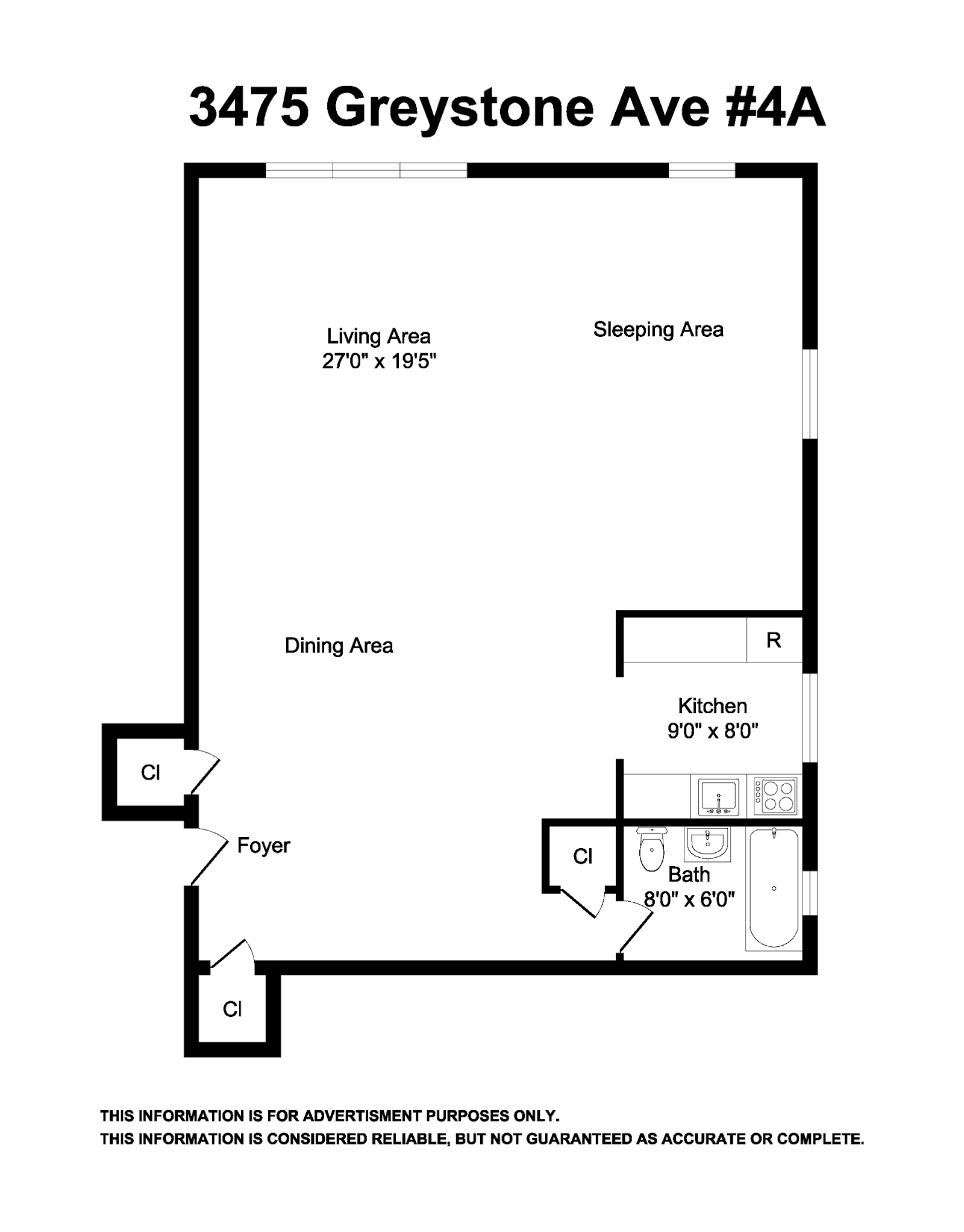 Floorplan for 3475 Greystone Avenue, 4A