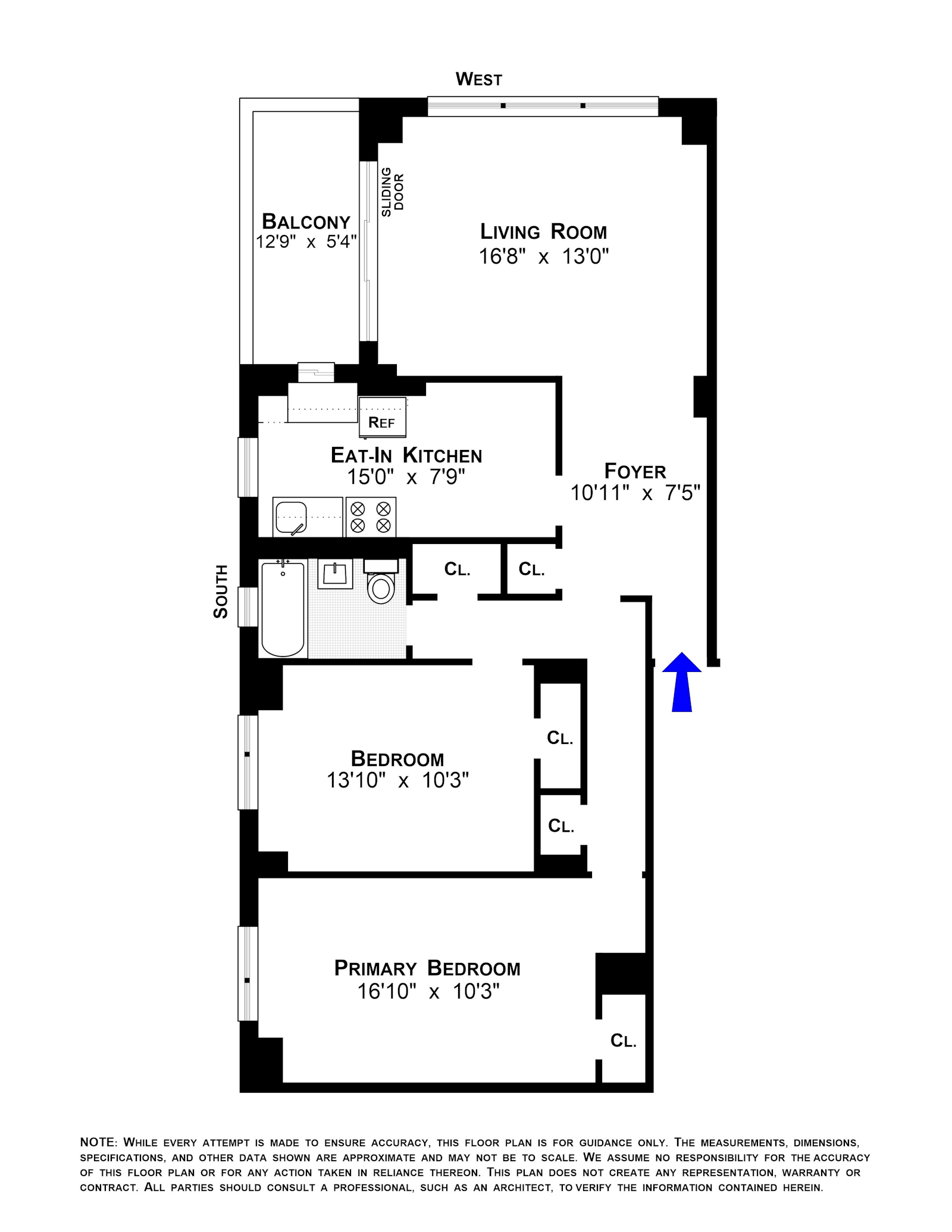 Floorplan for 387 Grand Street, K406