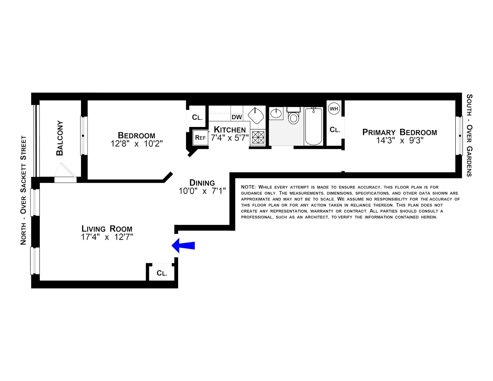 Floorplan for 712 Sackett Street, 3F