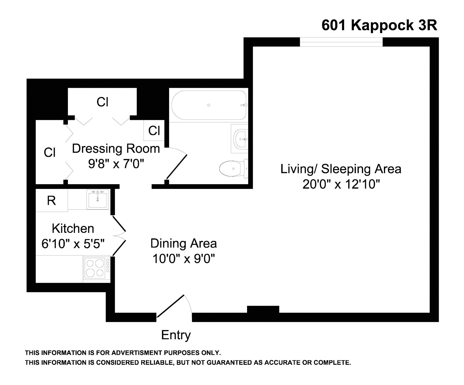 Floorplan for 601 Kappock Street, 3R