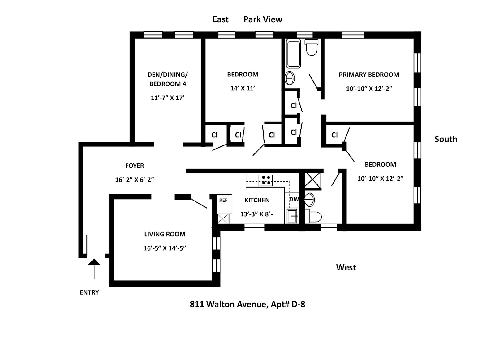 Floorplan for 811 Walton Avenue