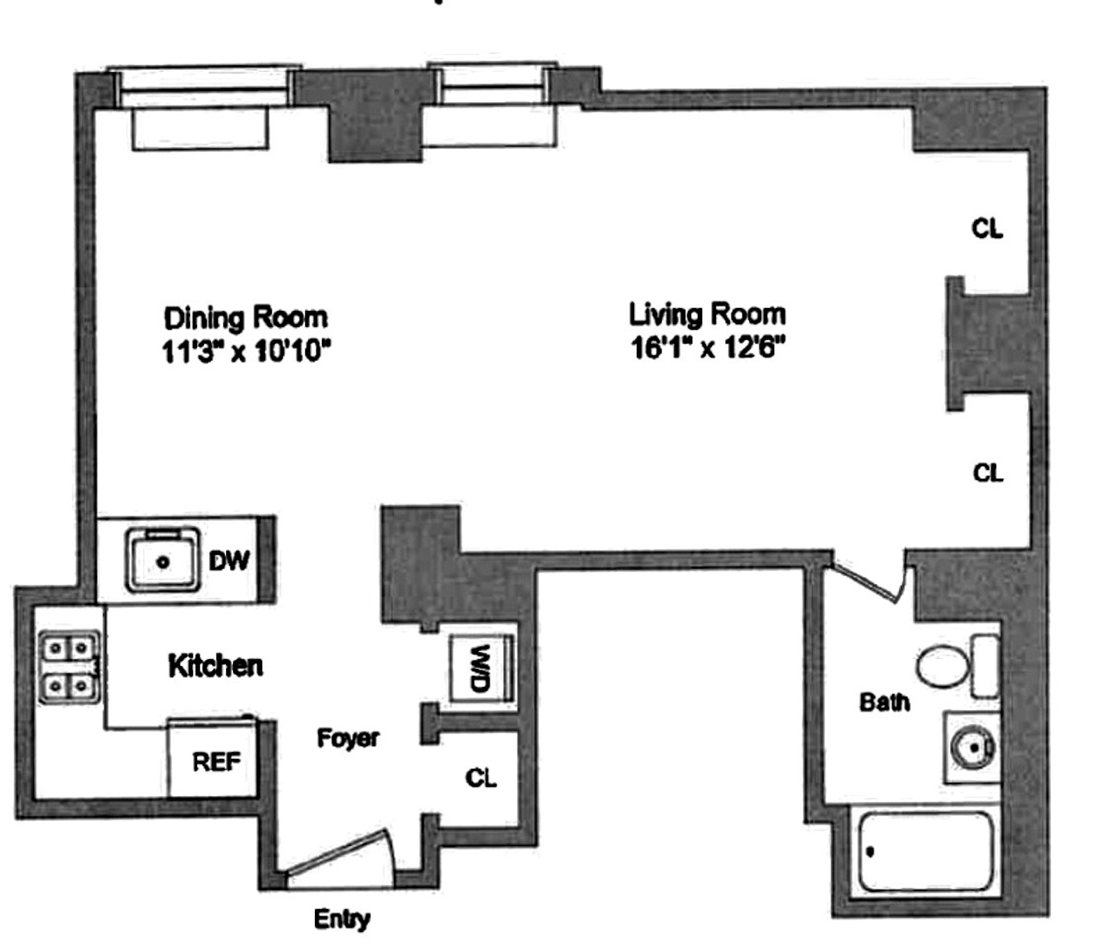 Floorplan for 100 West 58th Street, 5A