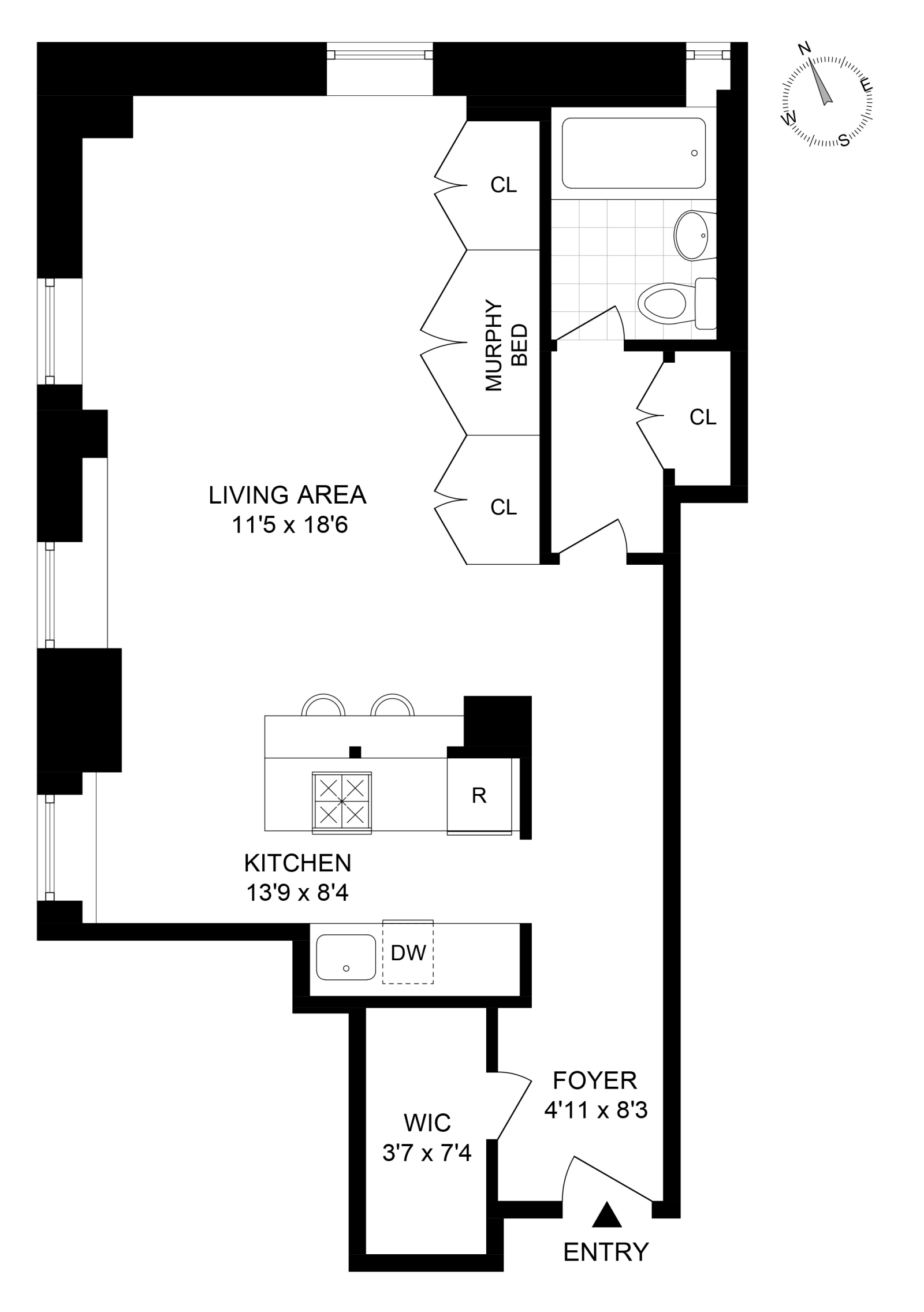 Floorplan for 111 Hicks Street, 17F