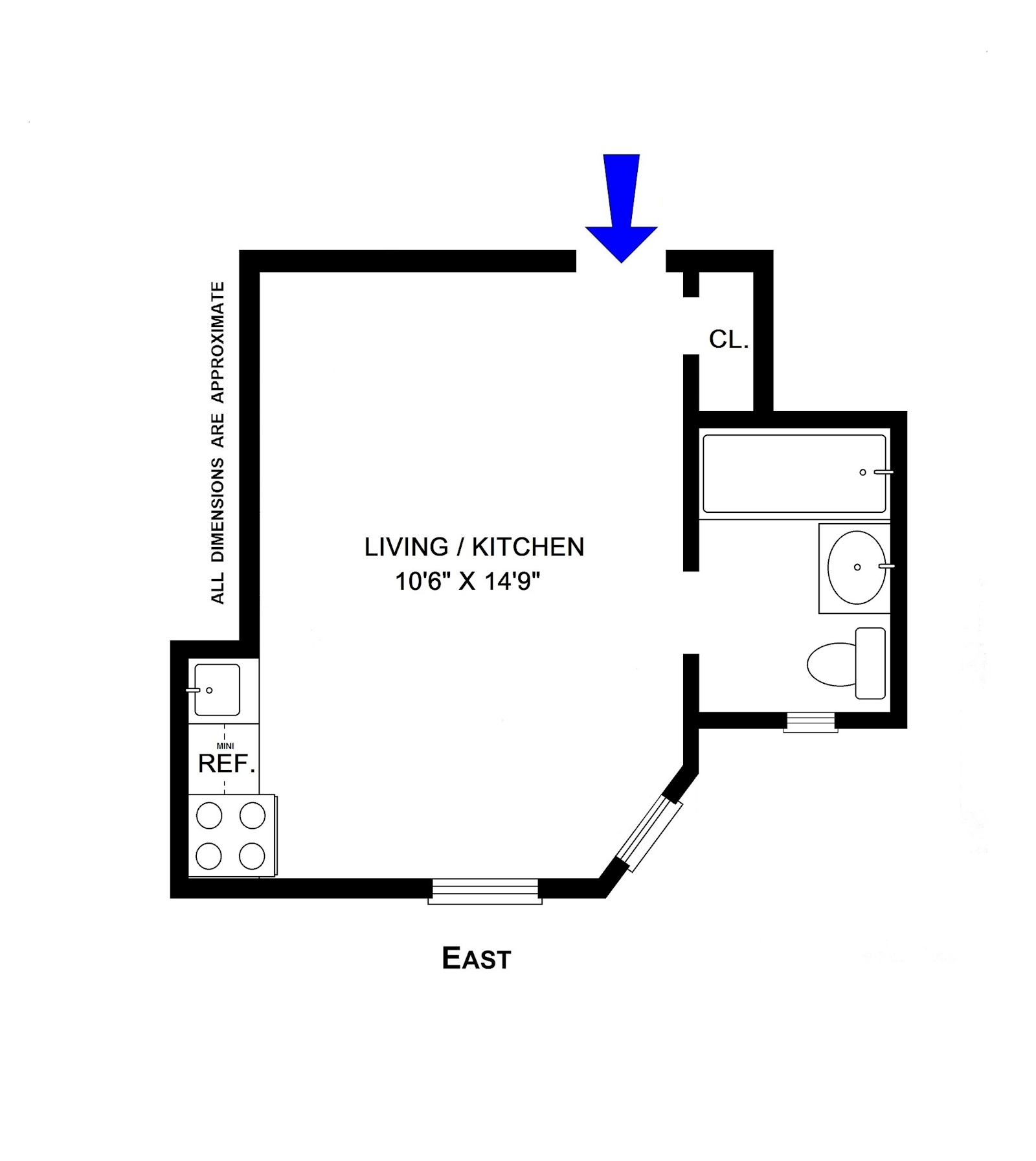 Floorplan for 245 West 75th Street, 3A