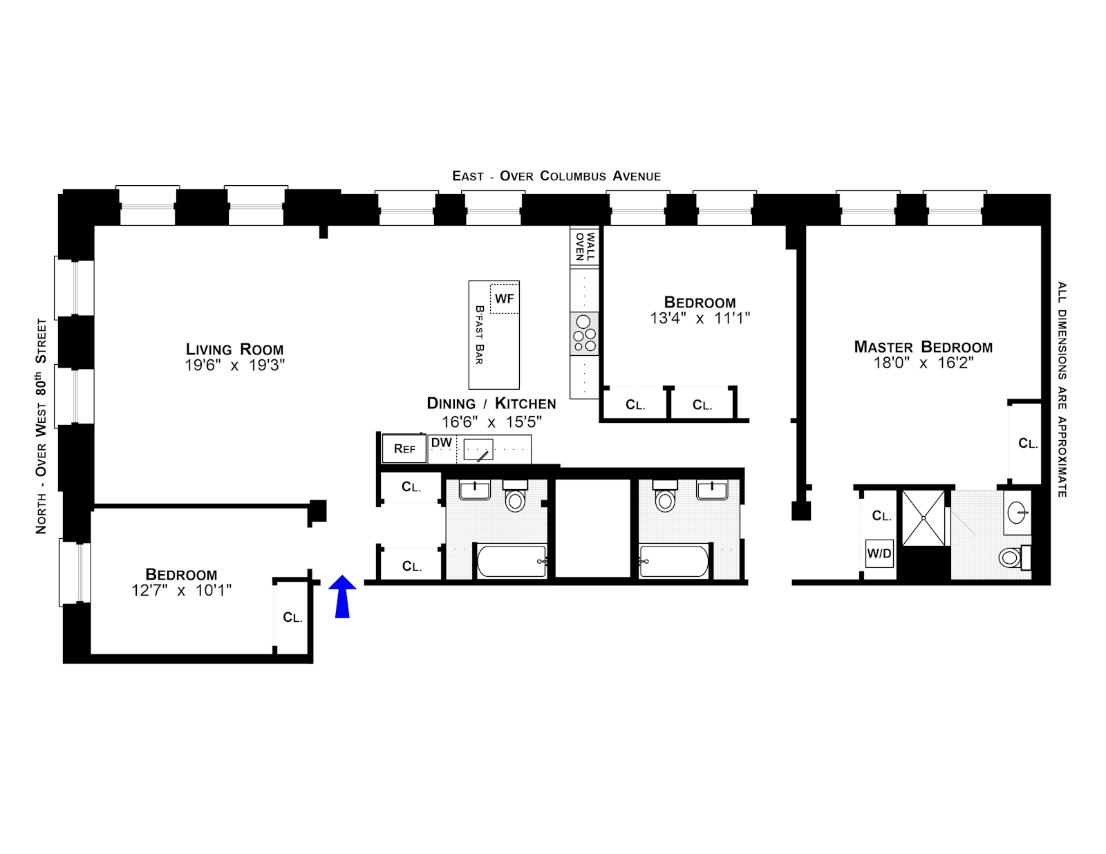 Floorplan for 100 West 80th Street, 2E