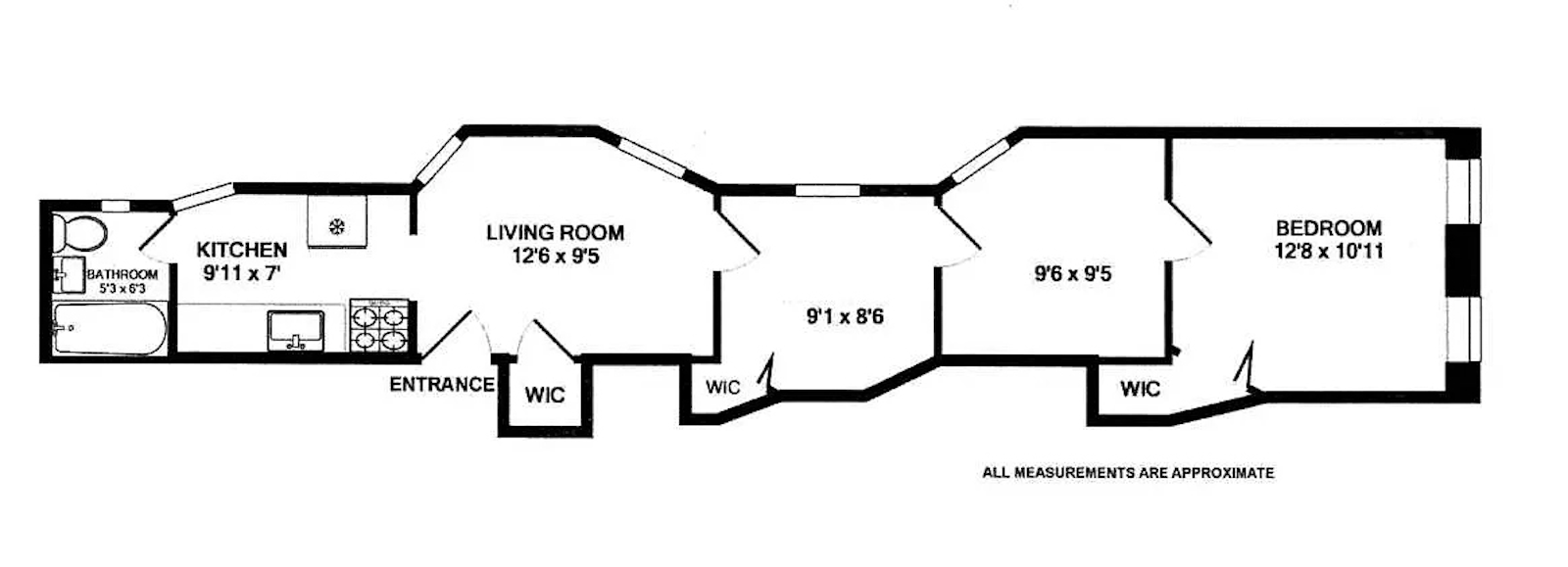 Floorplan for 153 West 106th Street, 5A