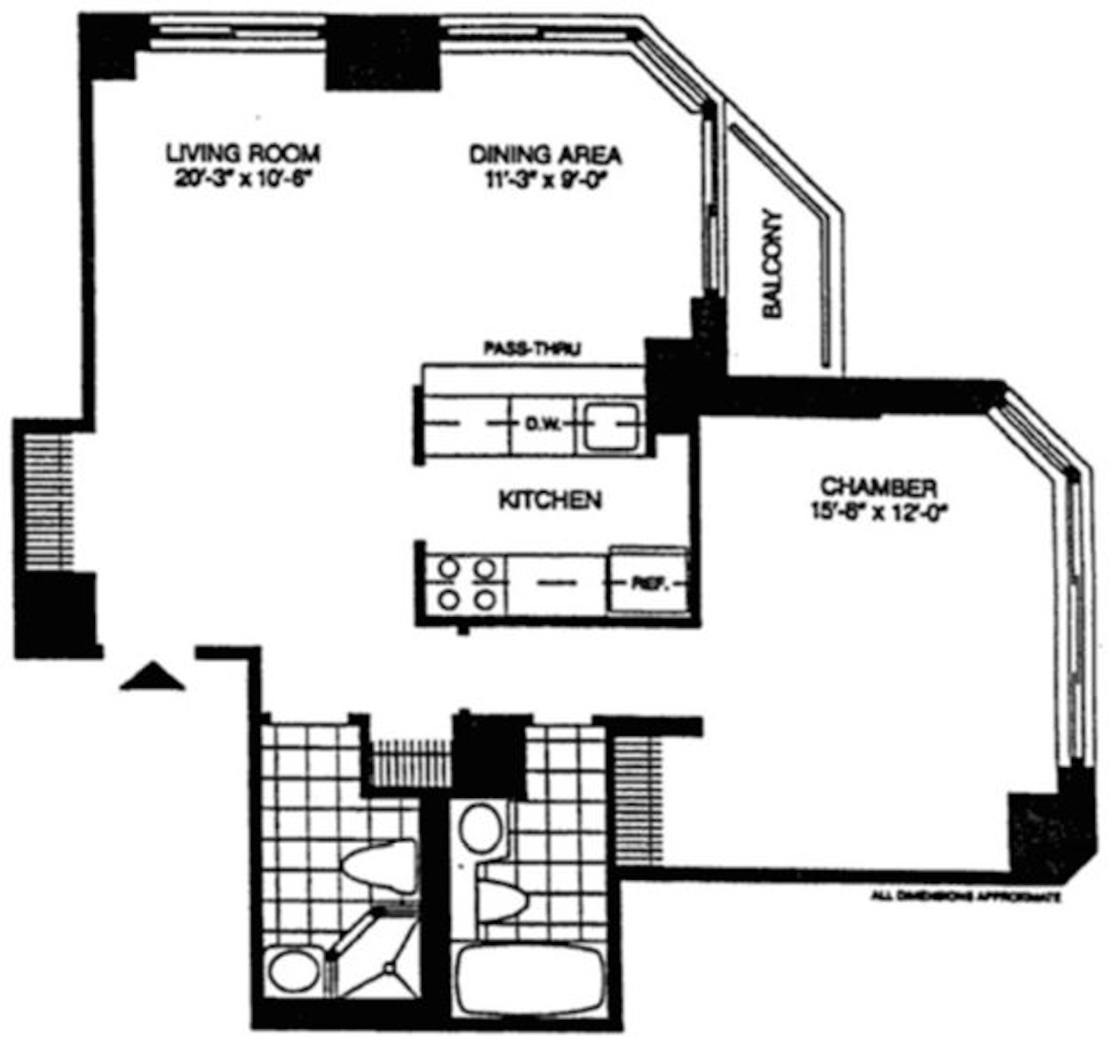 Floorplan for 500 West 43rd Street, 35C