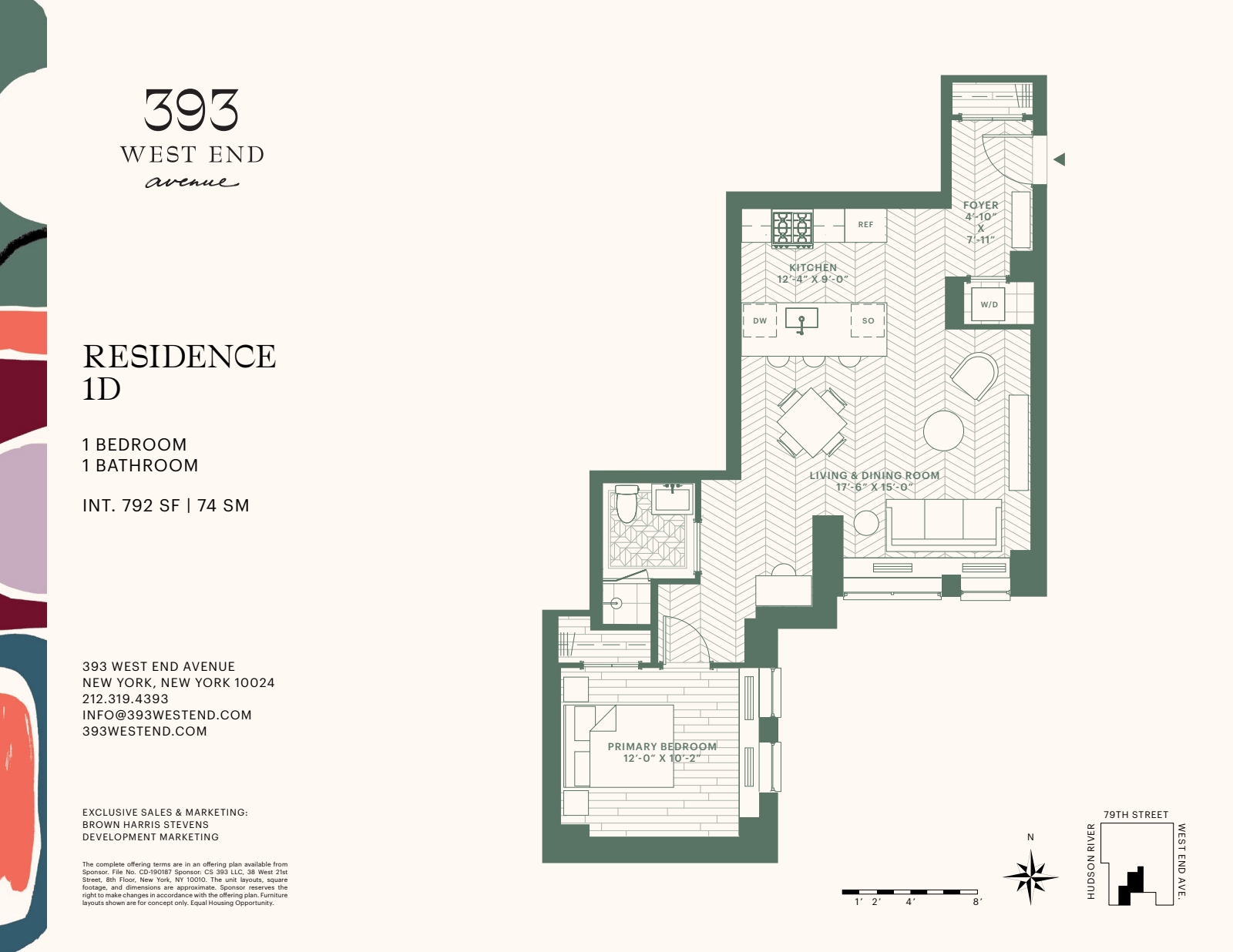 Floorplan for 393 West End Avenue, 1D