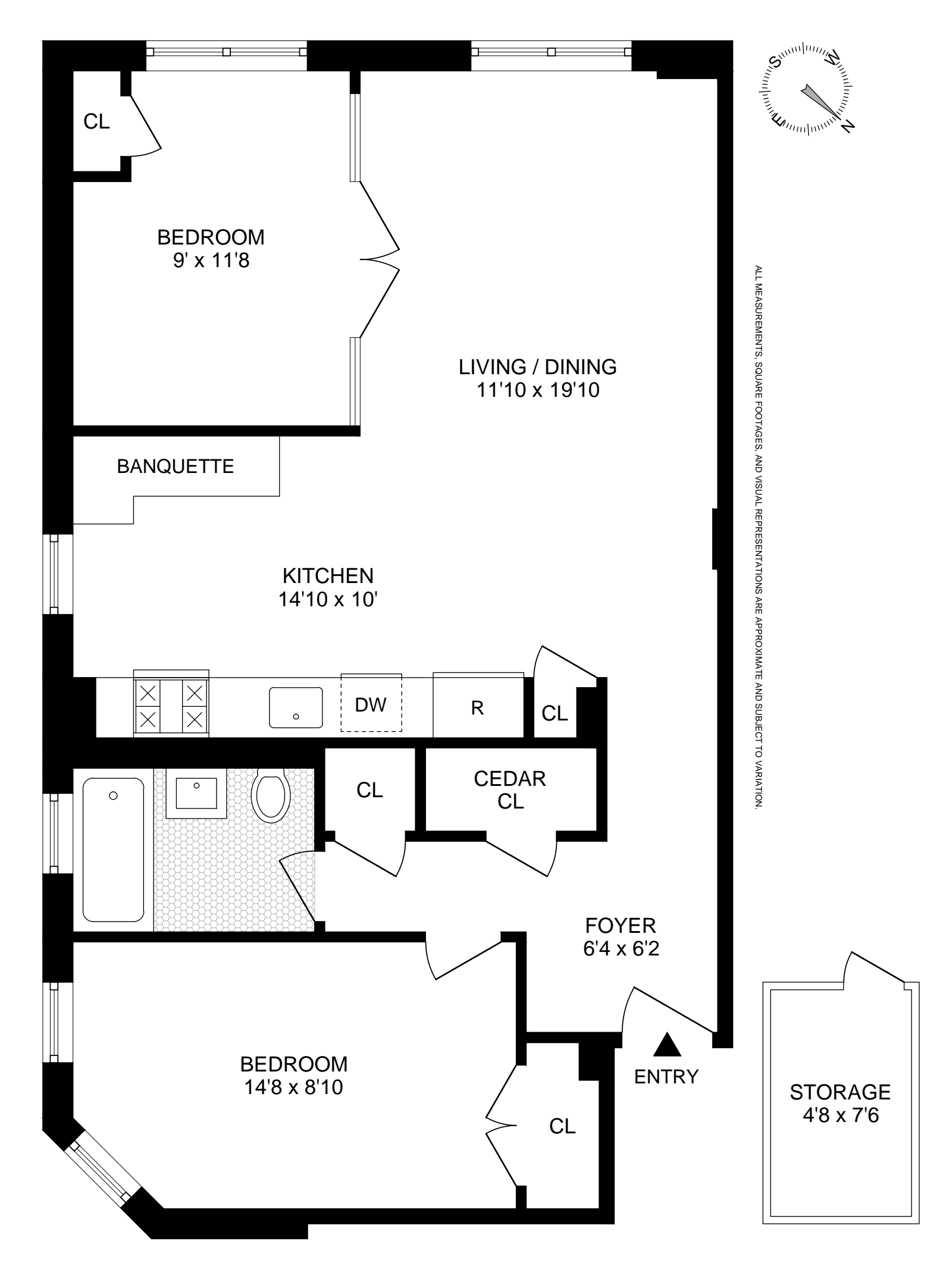 Floorplan for 549 41st Street, 2A