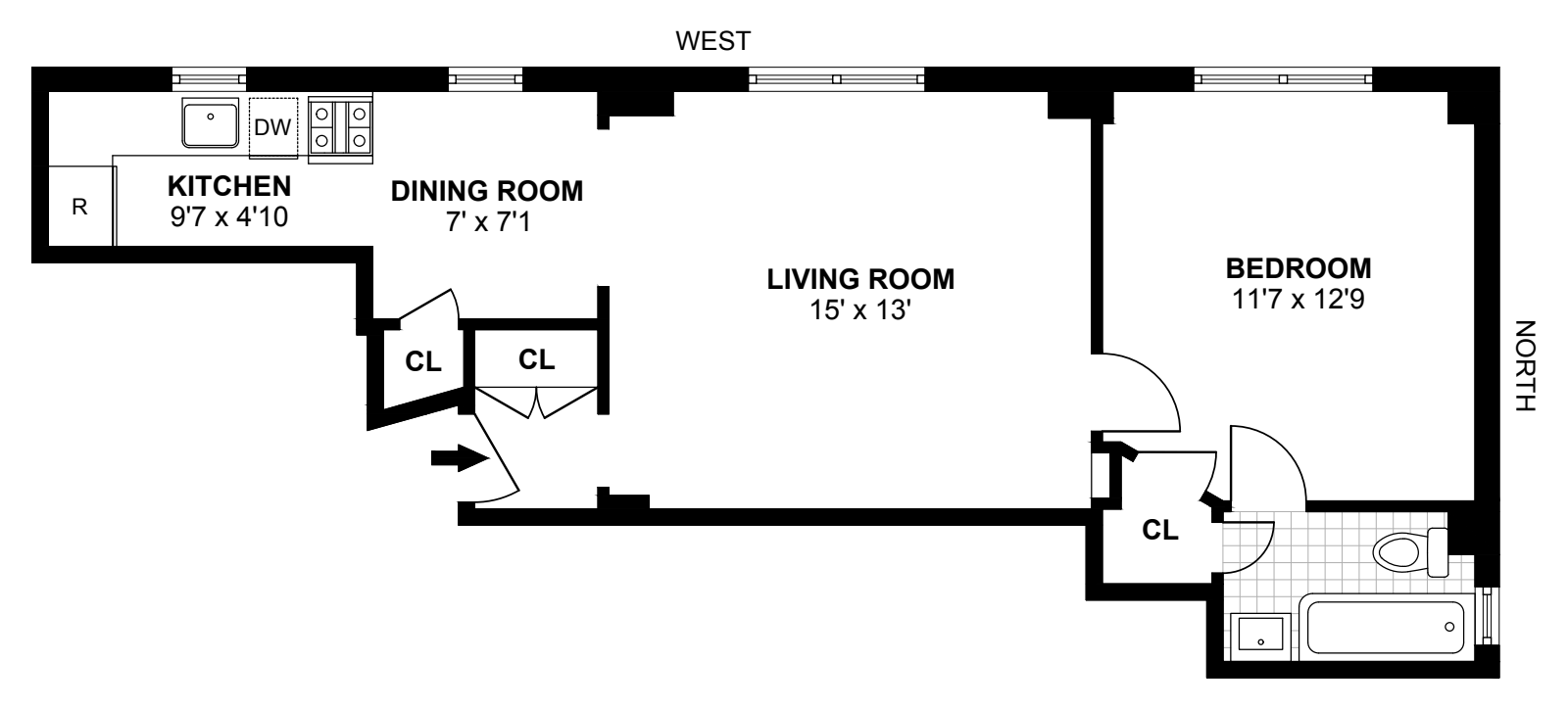 Floorplan for 269 West 72nd Street, 14C