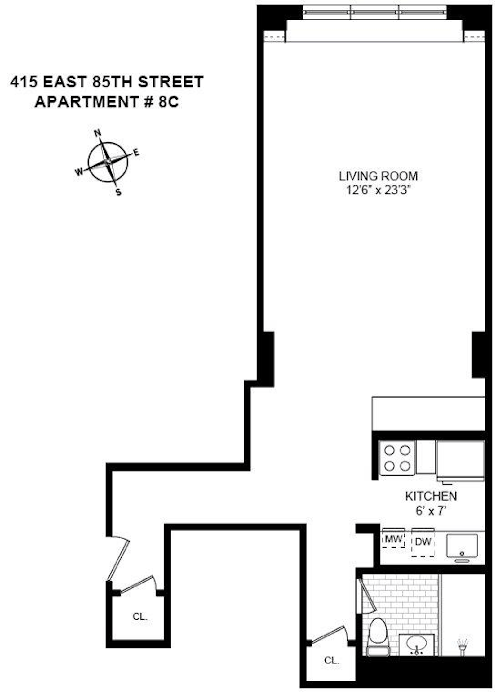 Floorplan for 415 East 85th Street, 8C