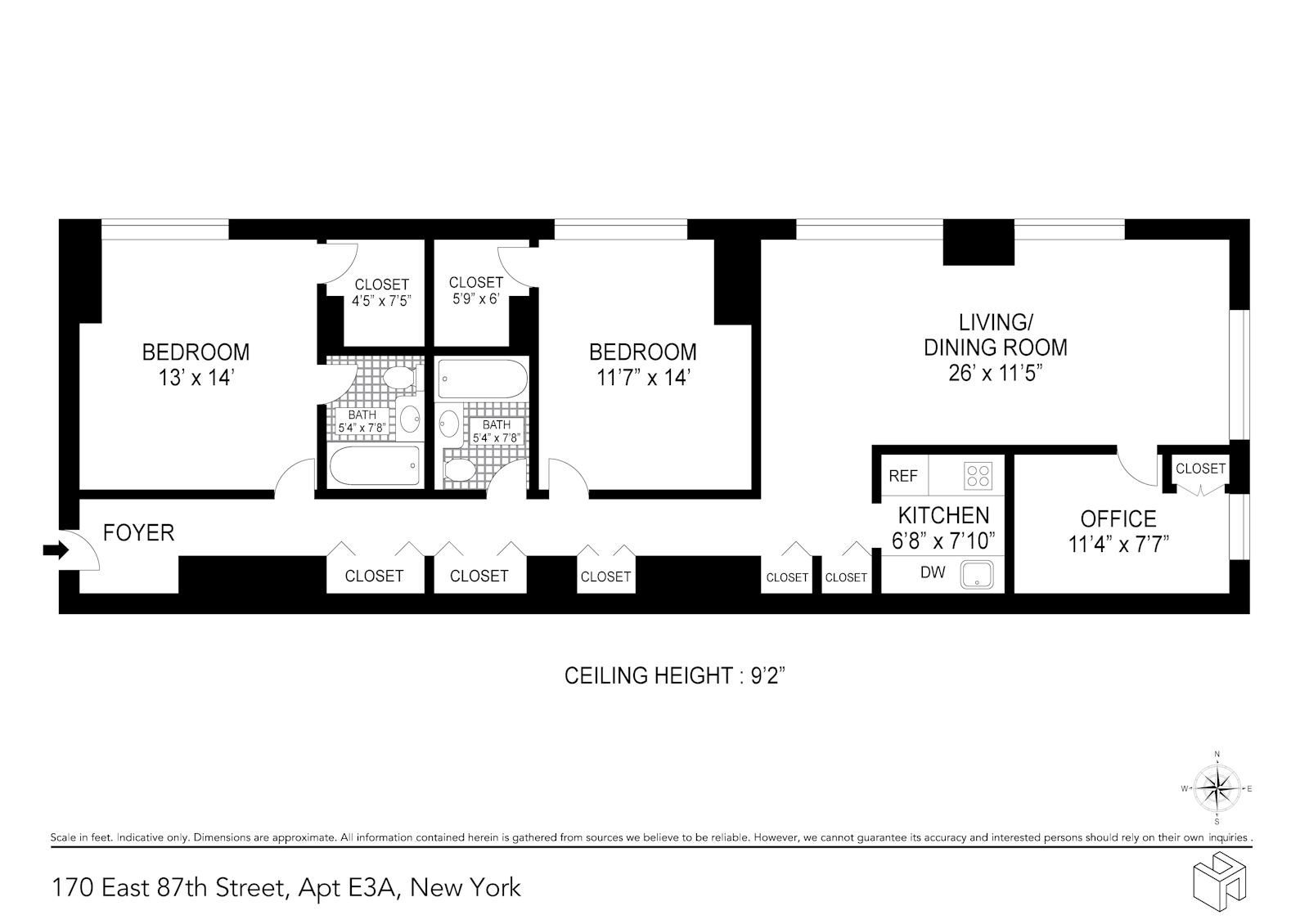 Floorplan for 170 East 87th Street, E3A