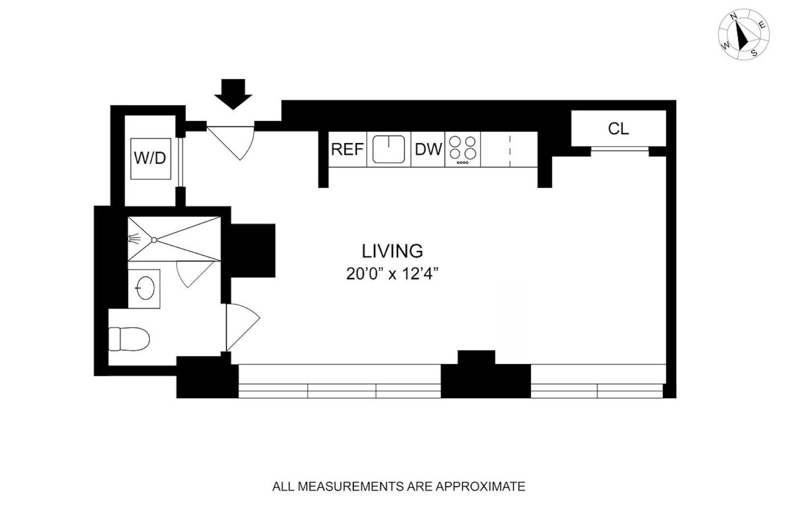 Floorplan for 432 West 52nd Street, 4B