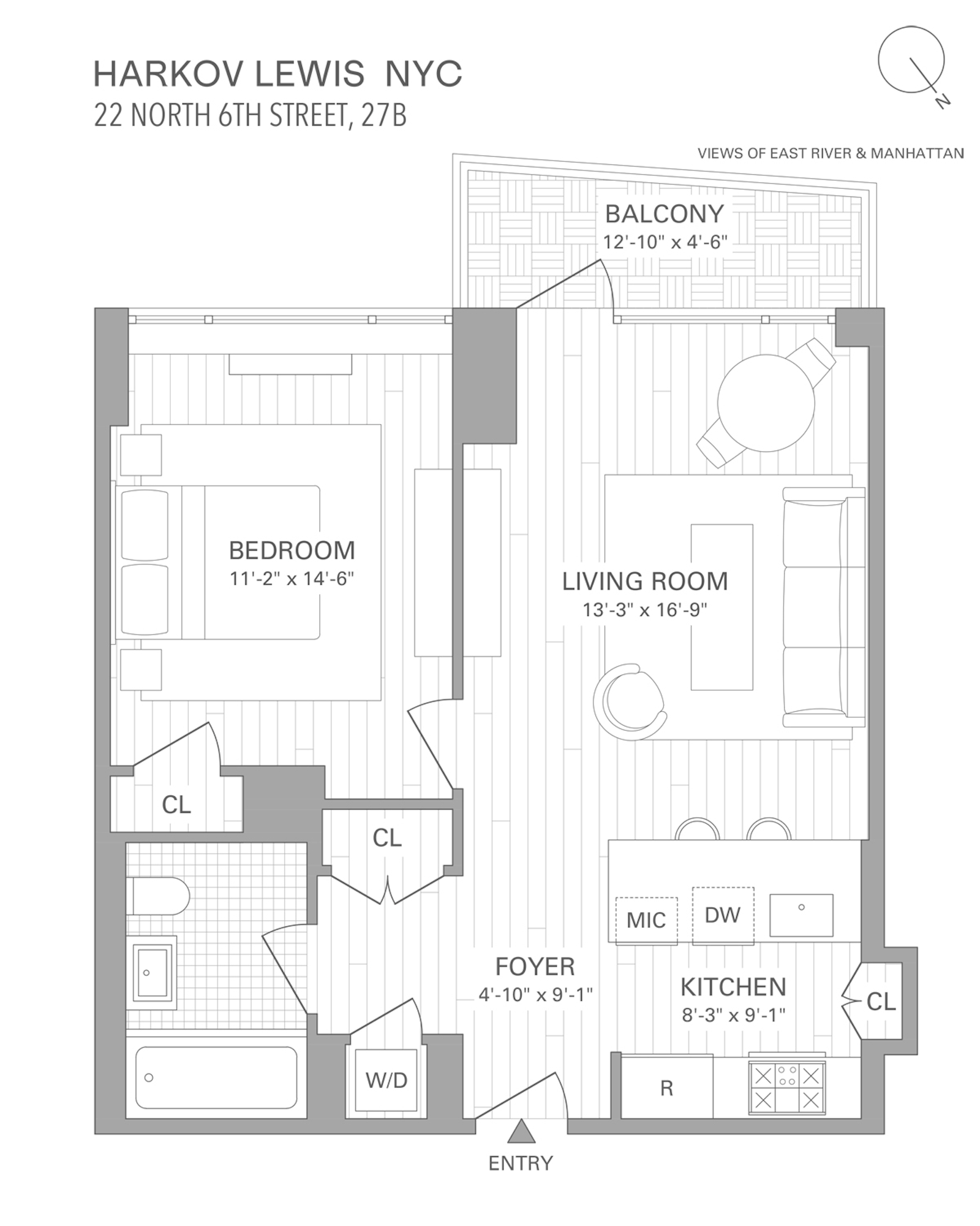 Floorplan for 22 North 6th Street, 27B
