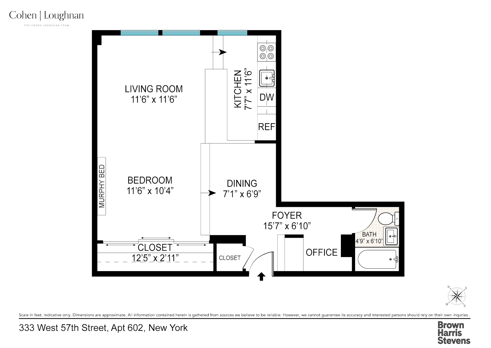 Floorplan for 333 West 57th Street, 602