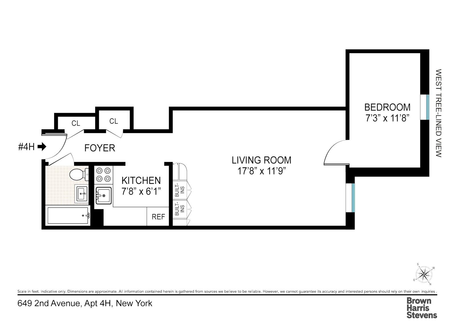 Floorplan for 649 Second Avenue, 4H