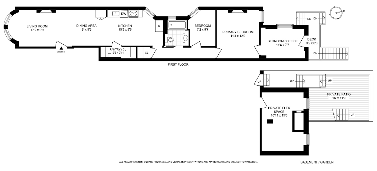 Floorplan for 719 Carroll Street, 1L