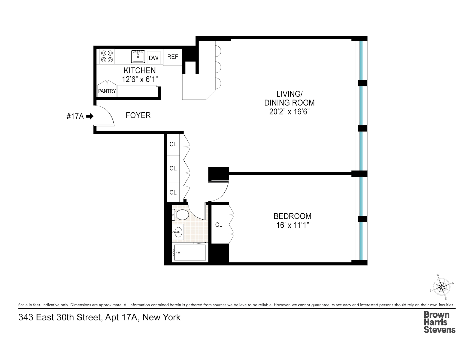 Floorplan for 343 East 30th Street, 17A