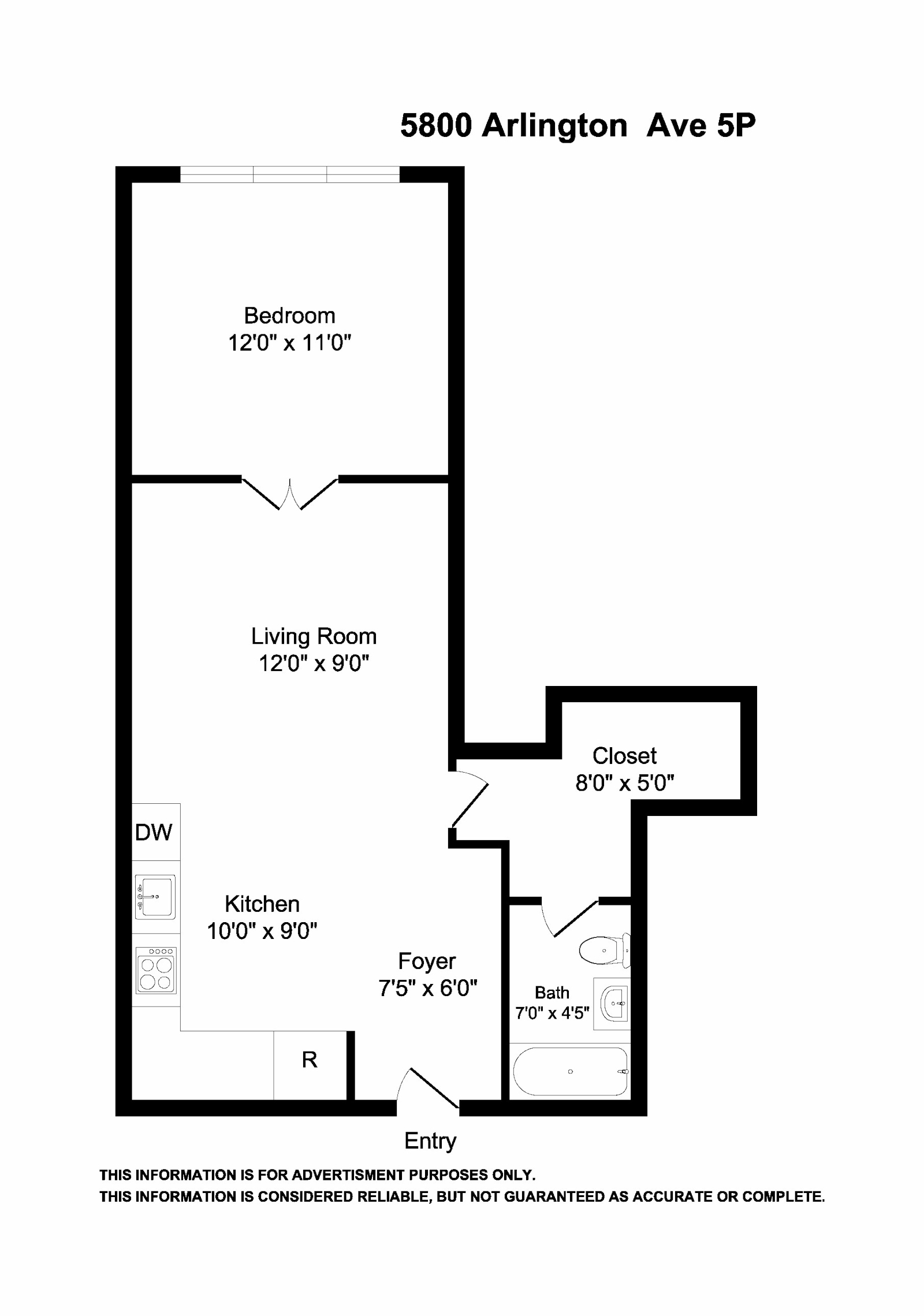 Floorplan for 5800 Arlington Avenue, 5P