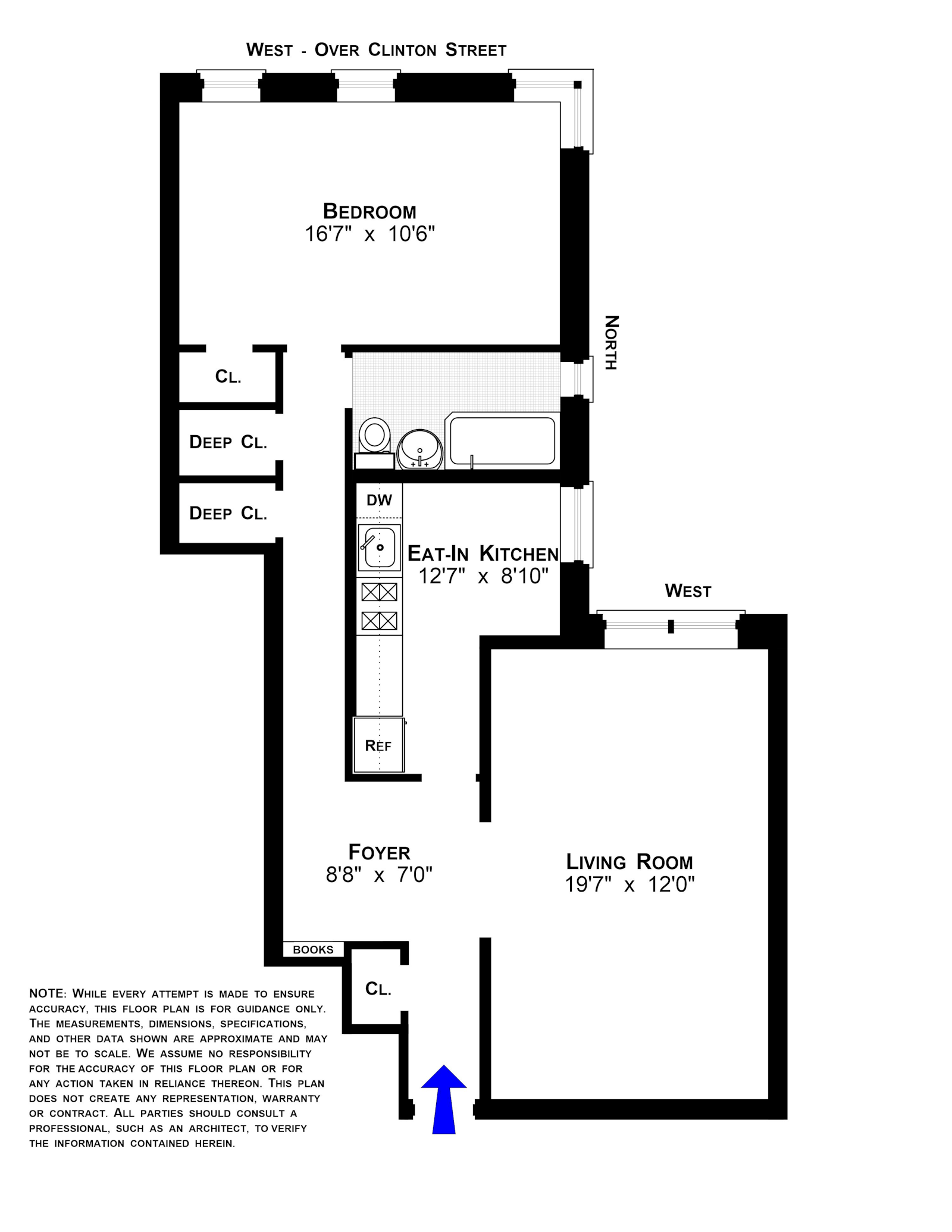Floorplan for 20 Clinton Street, 5C
