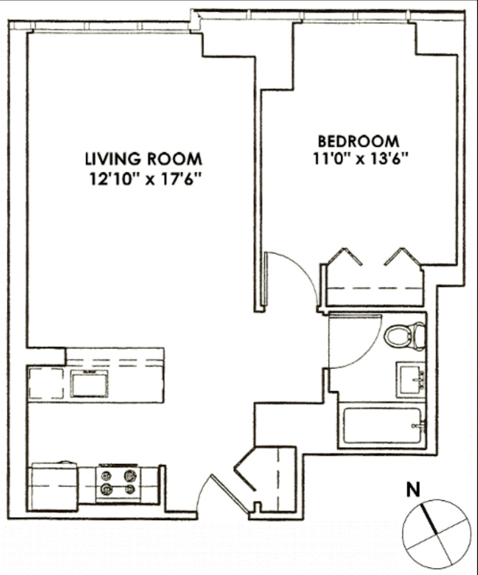 Floorplan for 350 West 42nd Street, 16E