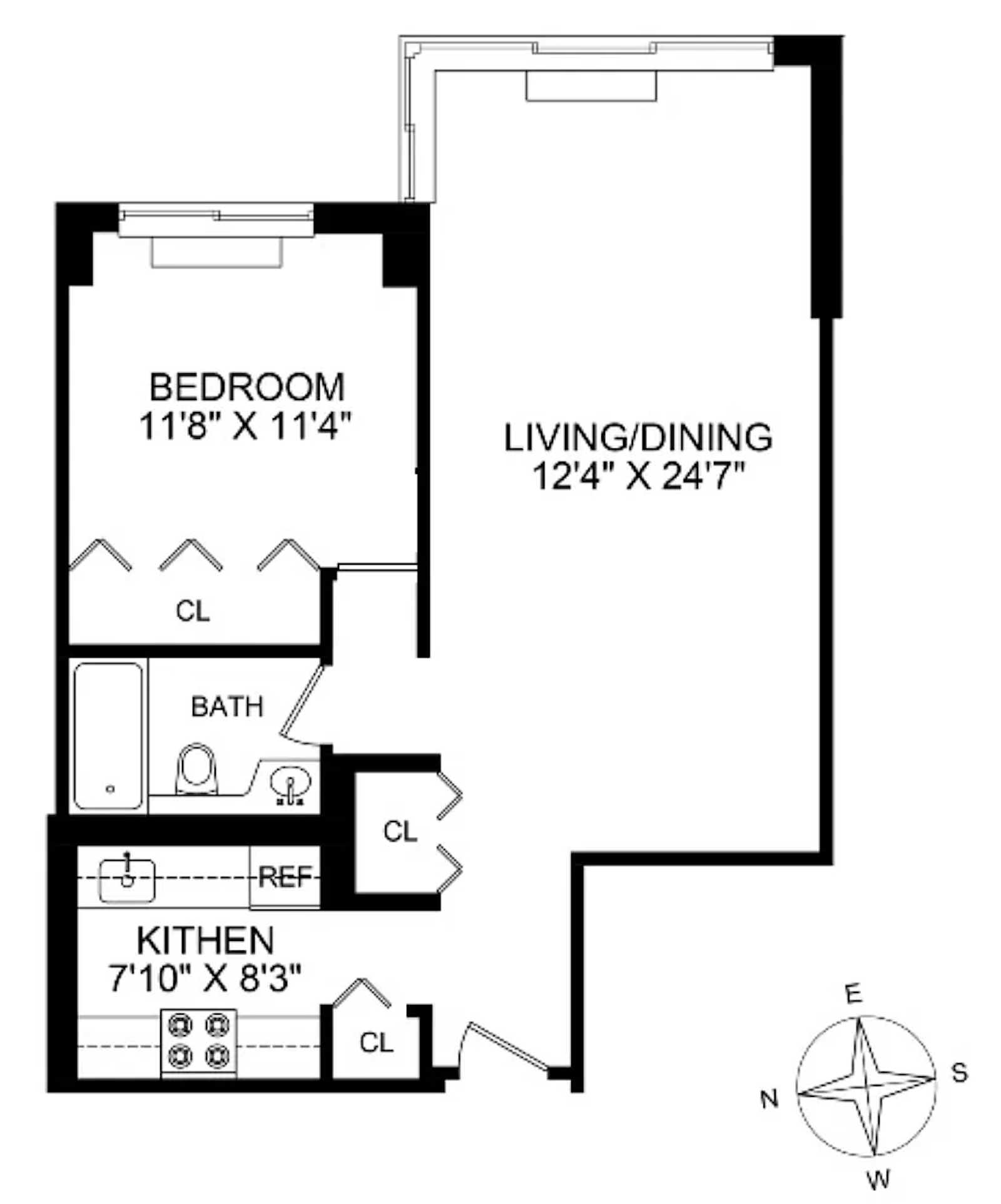 Floorplan for 225 West 83rd Street, 12C