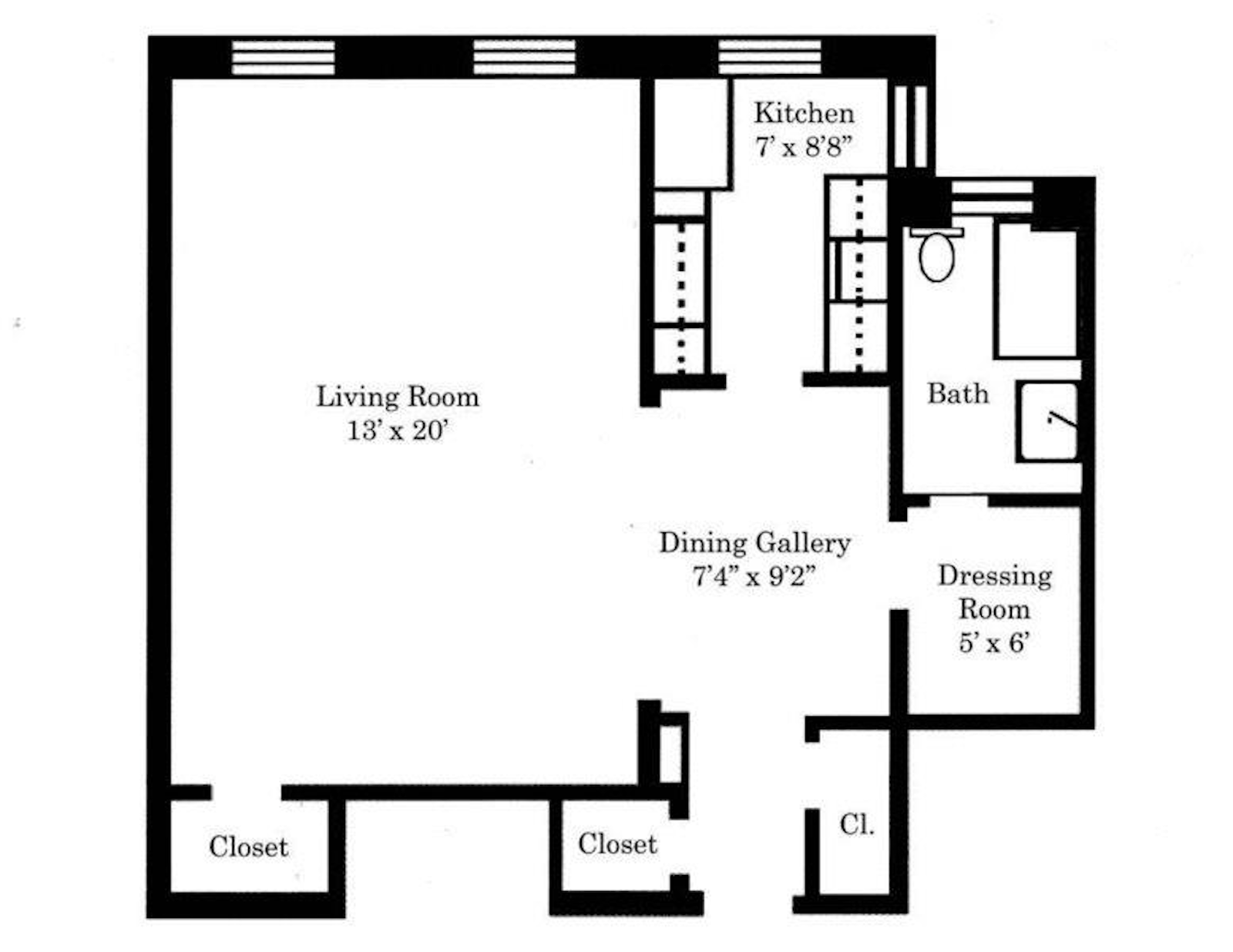 Floorplan for 357 West 55th Street, 5C