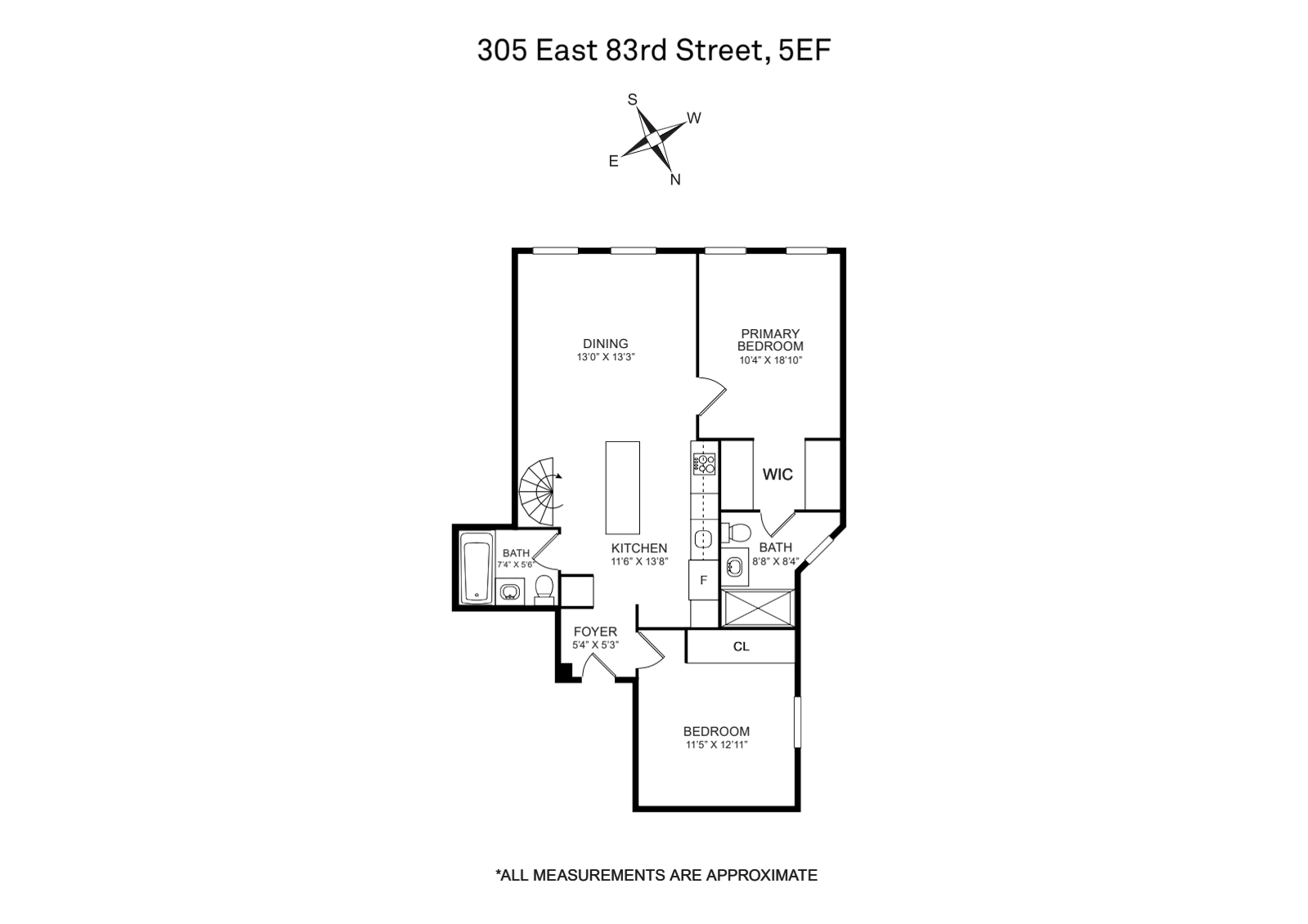 Floorplan for 305 East 83rd Street, 5E