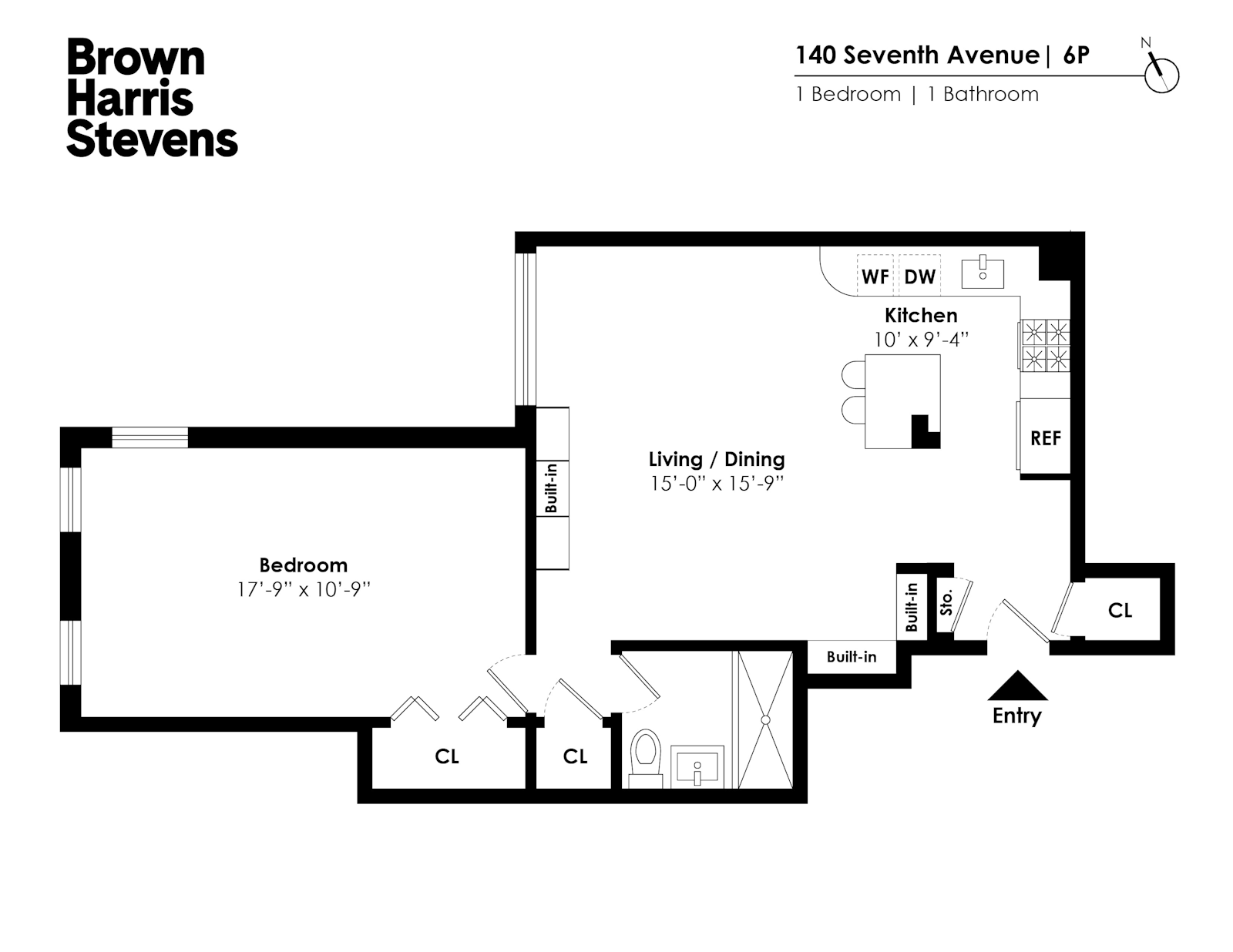 Floorplan for 140 Seventh Avenue, 6P