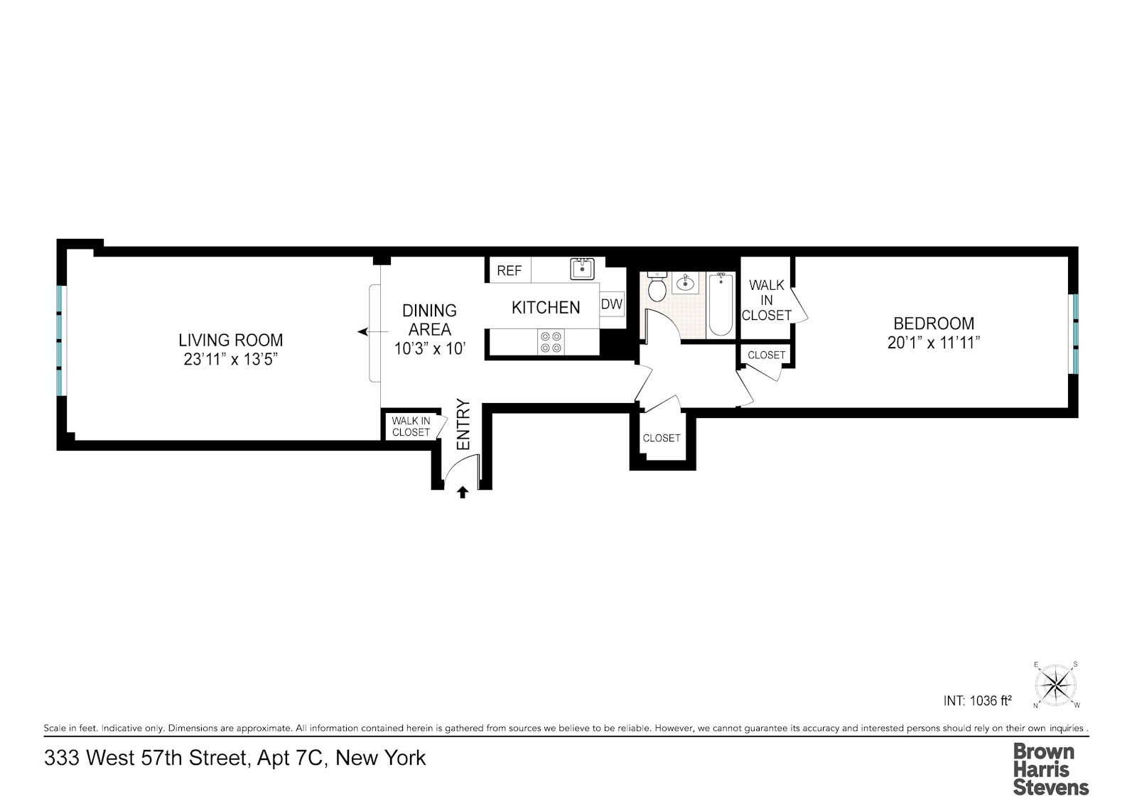 Floorplan for 333 West 57th Street, 7C