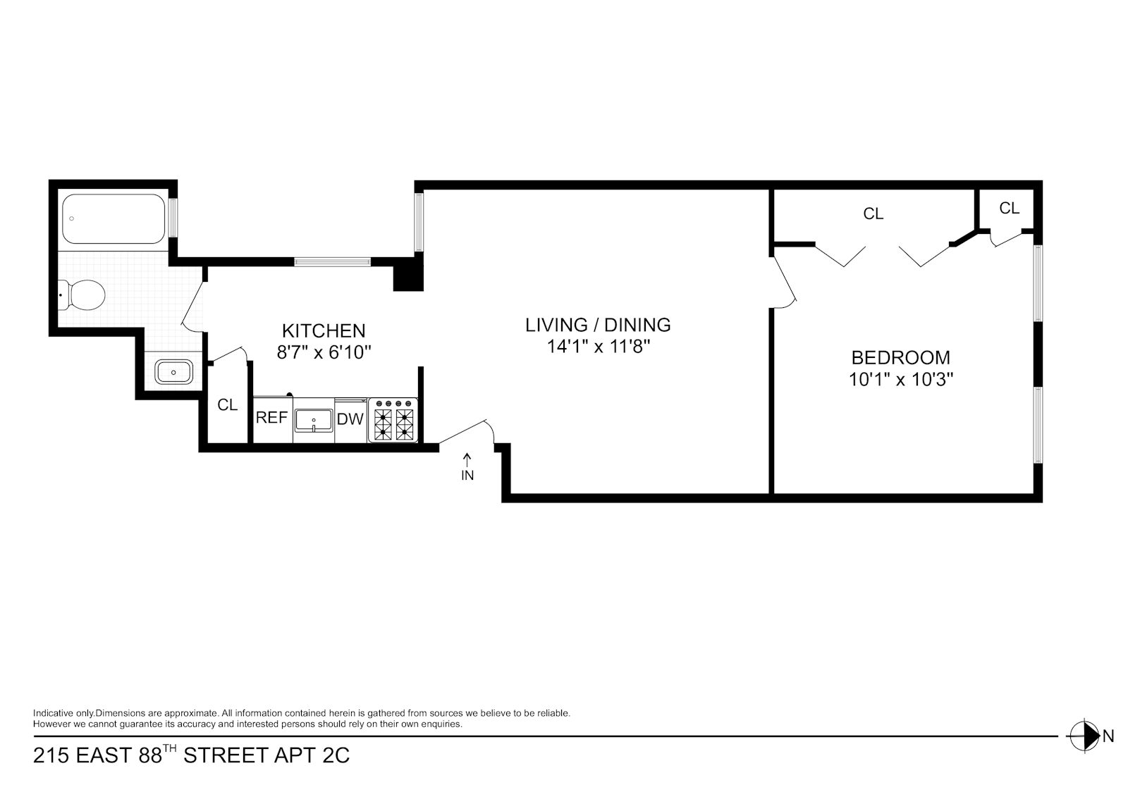 Floorplan for 215 East 88th Street, 2C