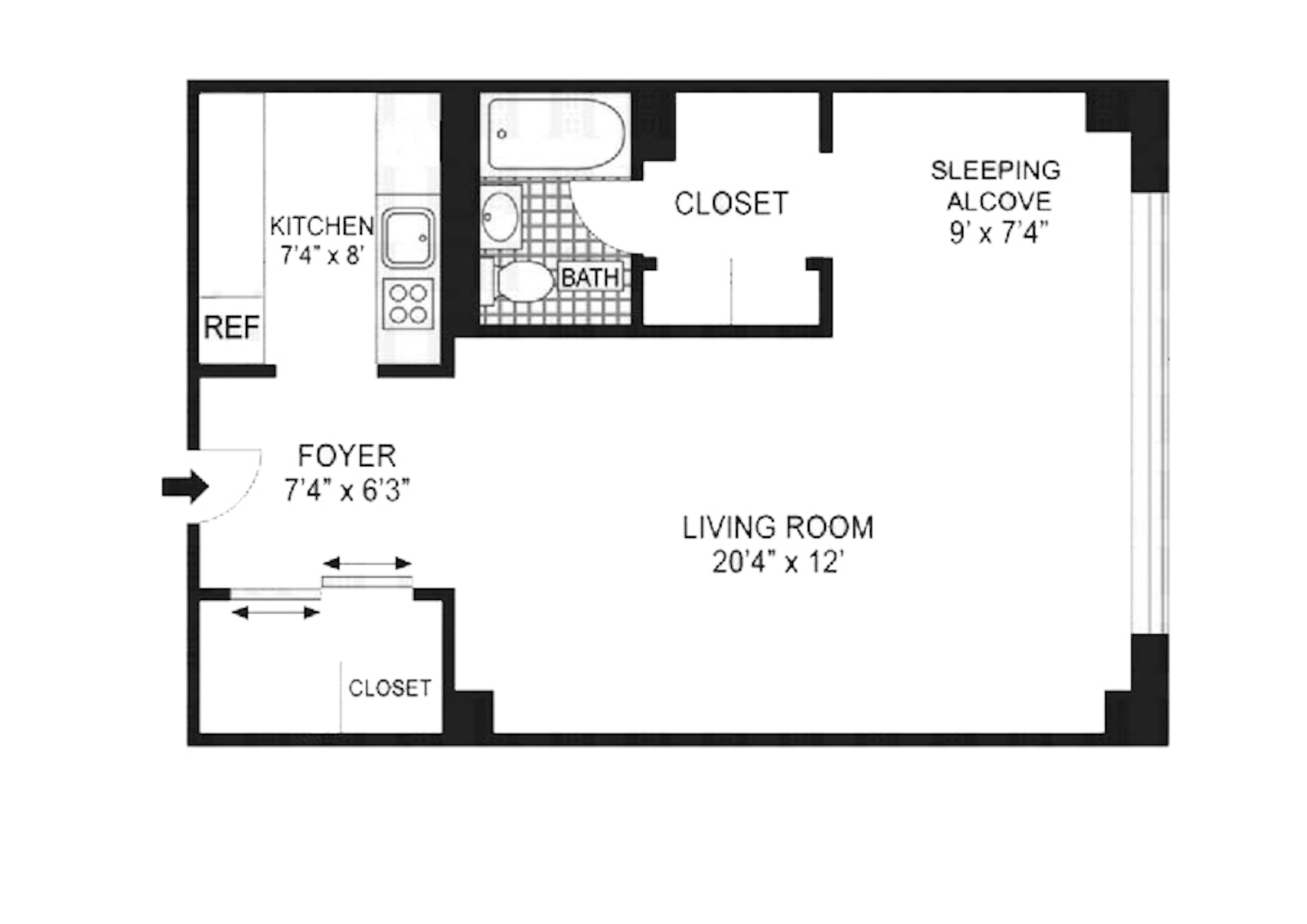 Floorplan for 400 Central Park West, 5S