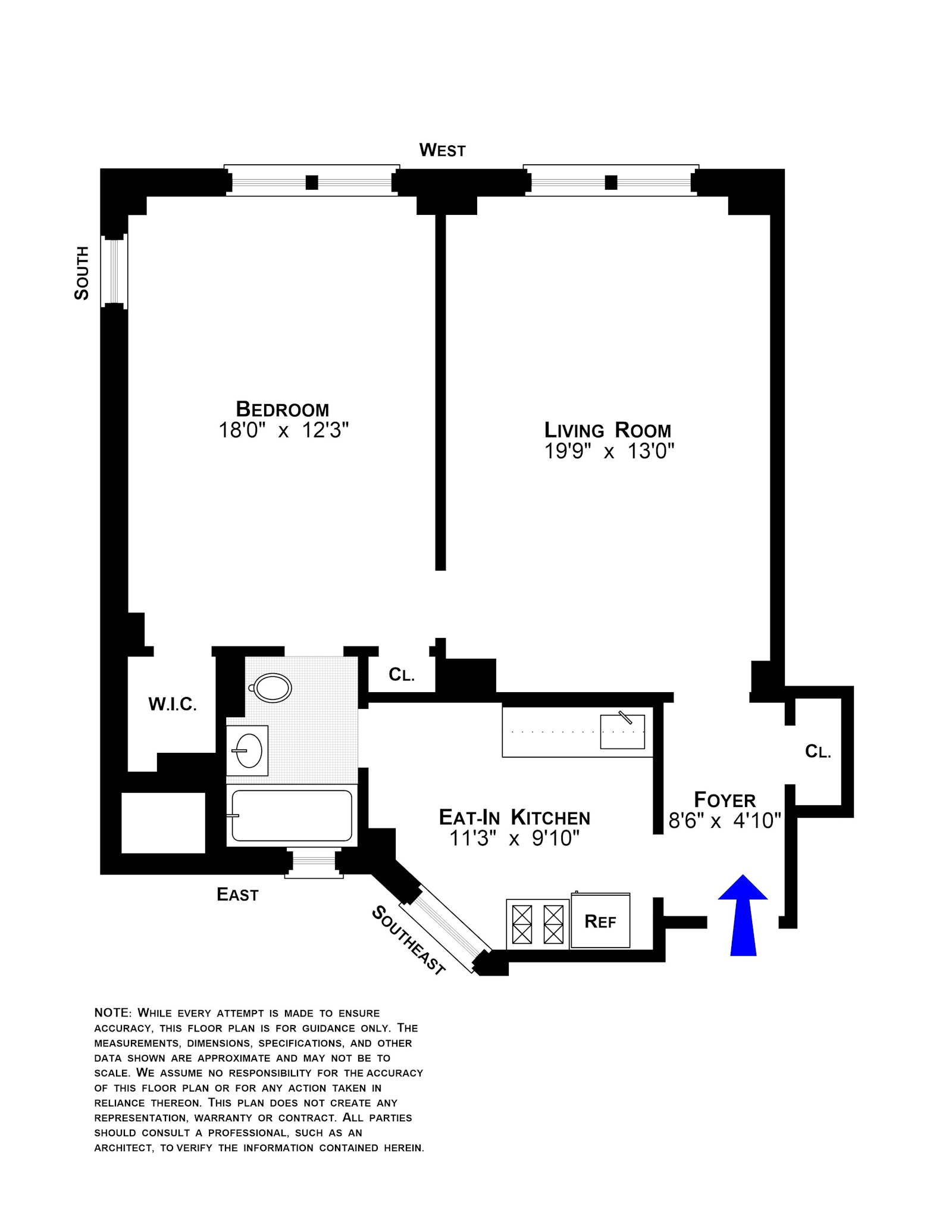 Floorplan for 677 West End Avenue, 4D