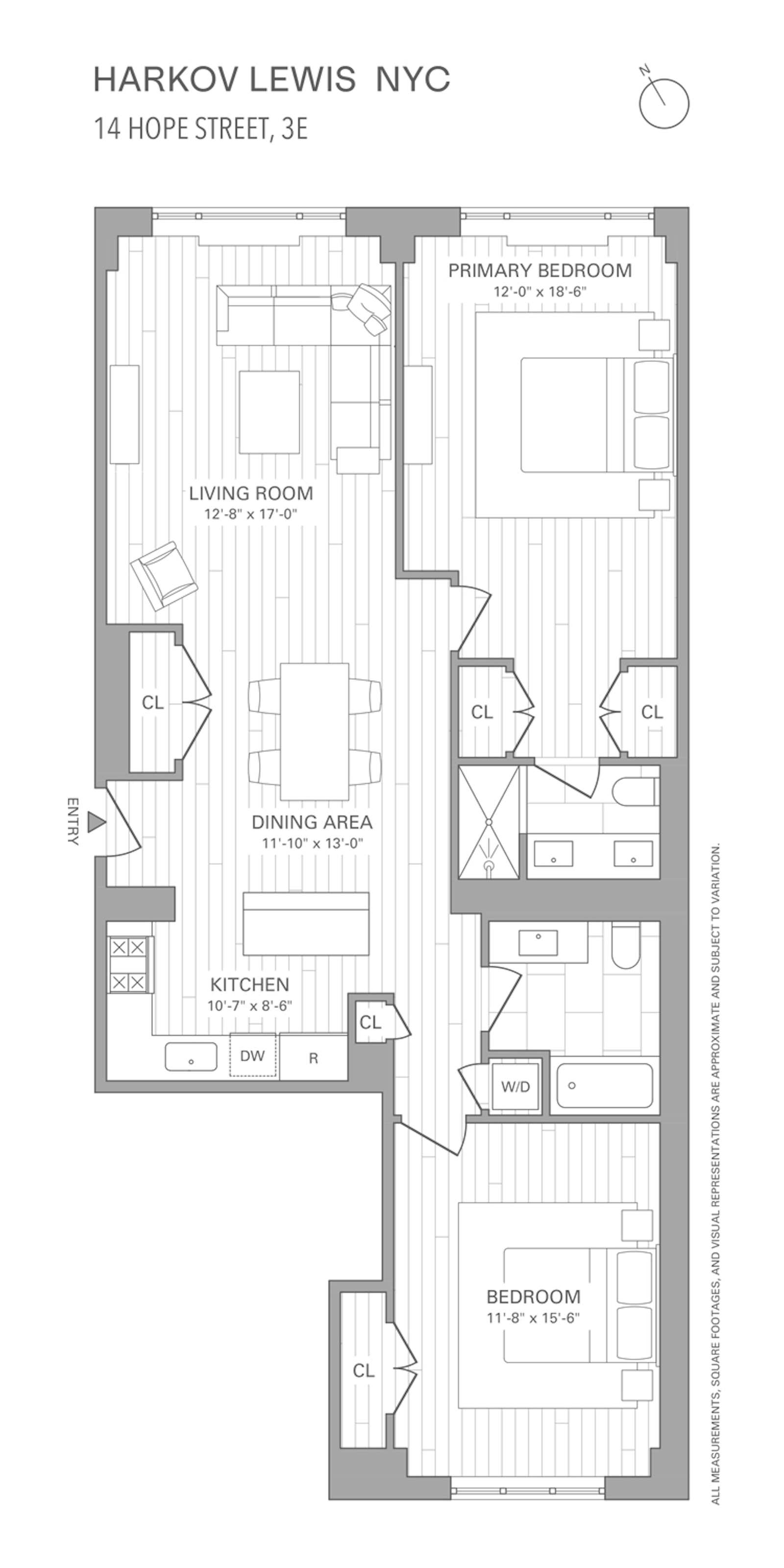 Floorplan for 14 Hope Street, 3E