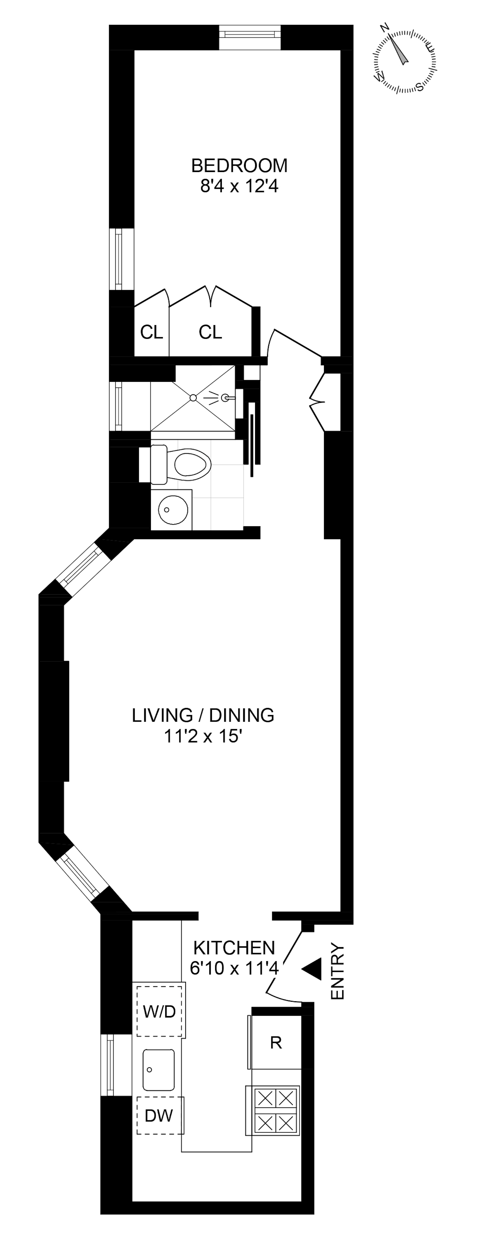 Floorplan for 107 West 106th Street, 4C