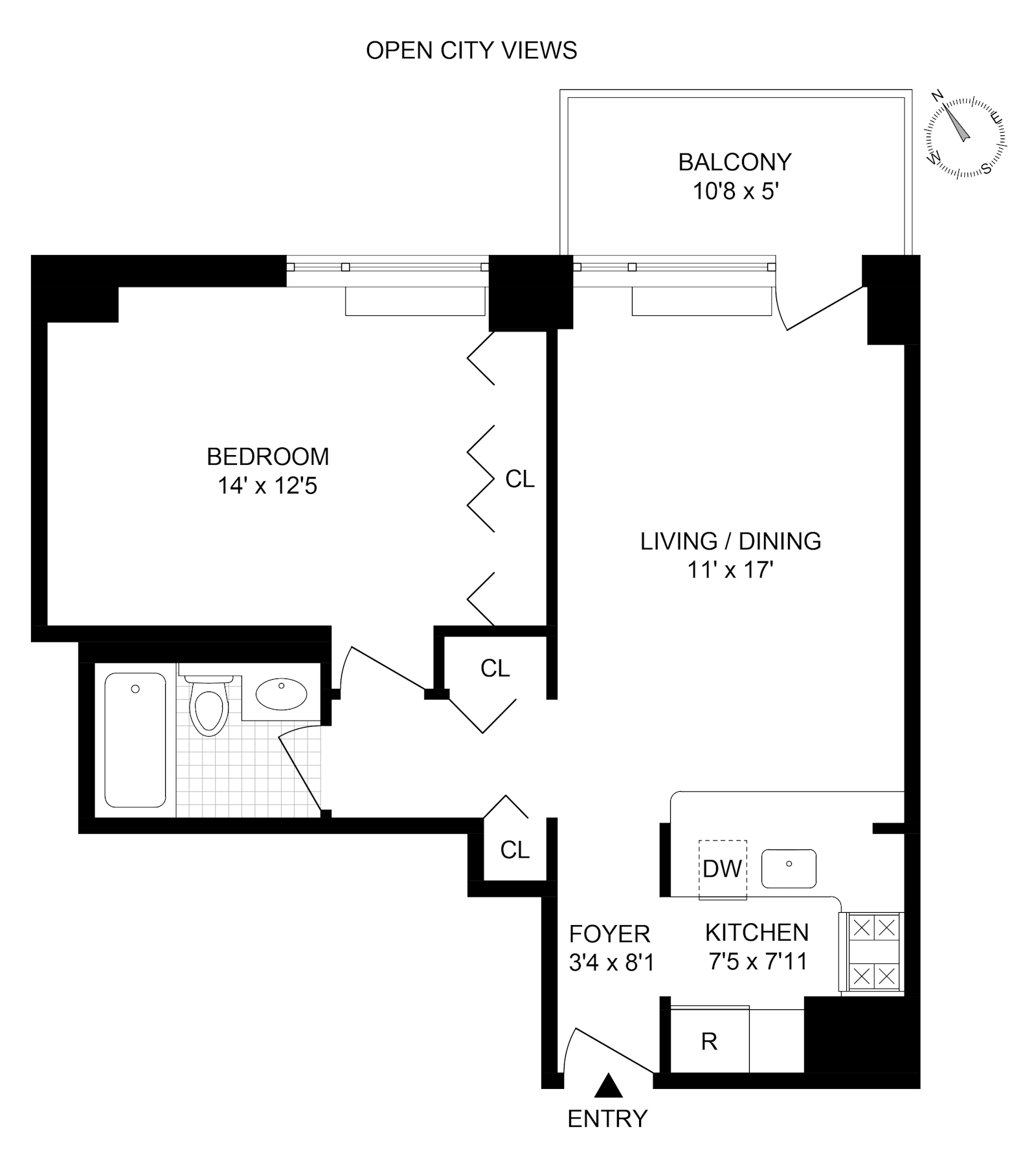 Floorplan for 270 West 17th Street, 7A