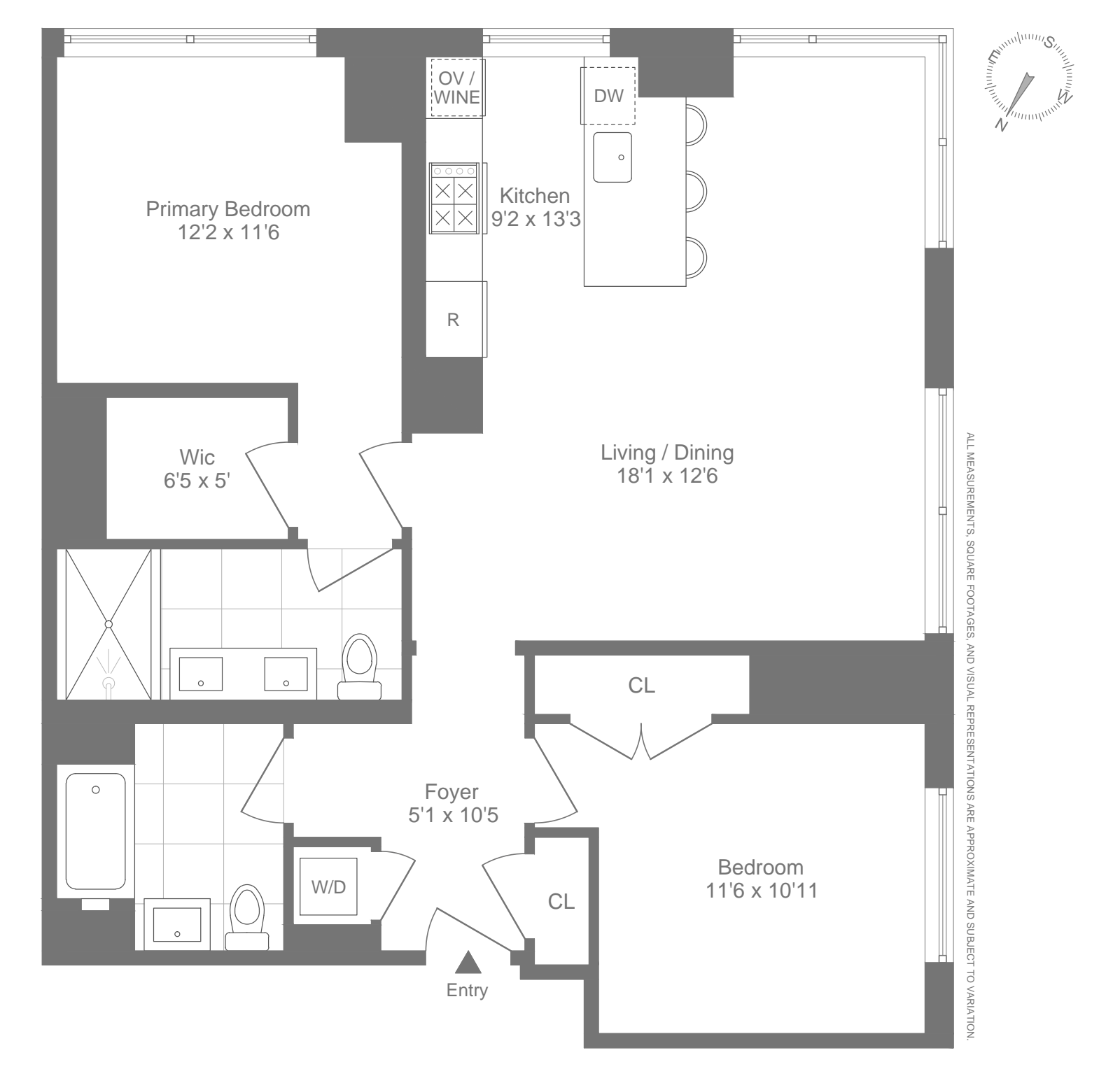 Floorplan for 138 Willoughby Street, 18L
