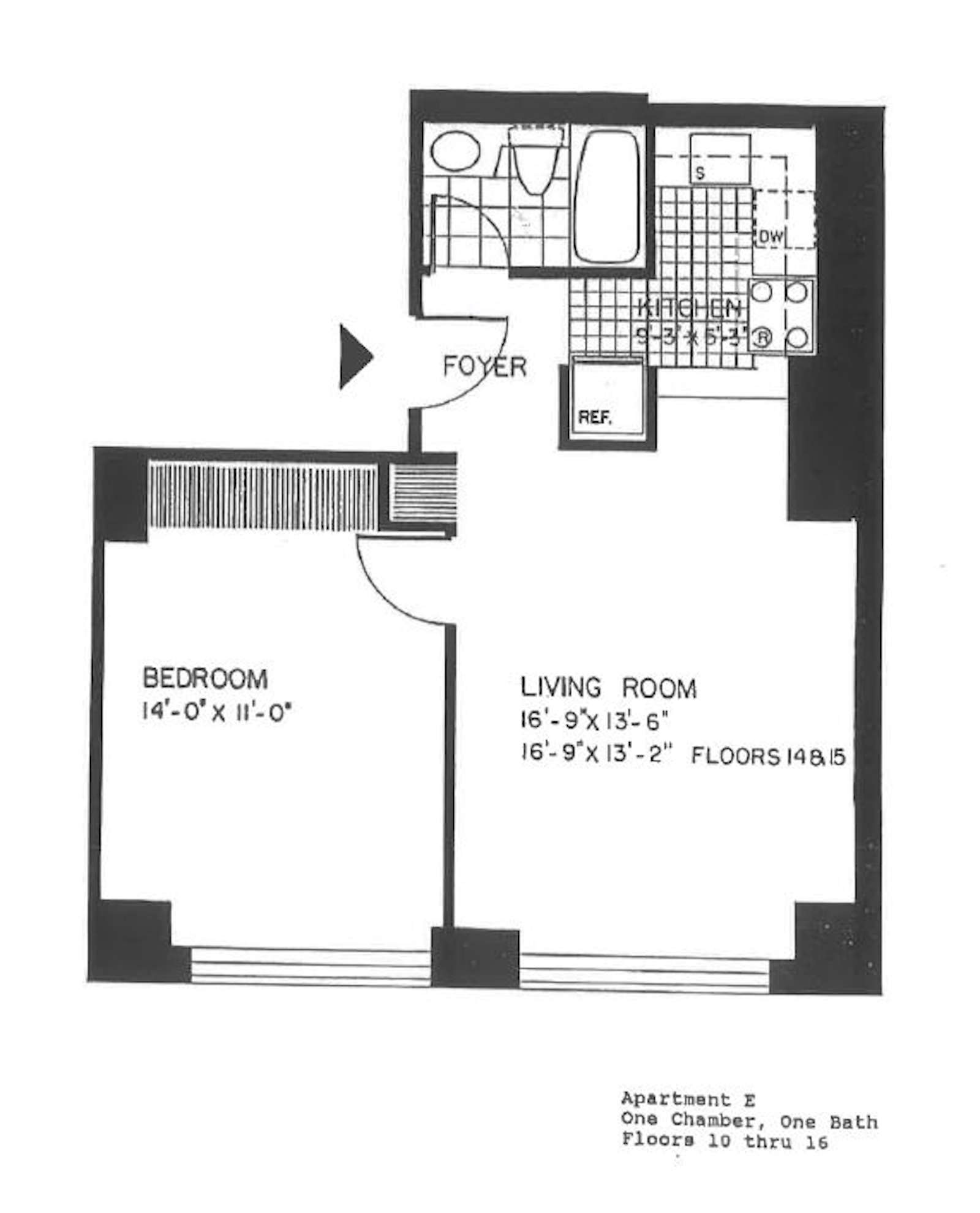 Floorplan for 236 East 47th Street, 14E