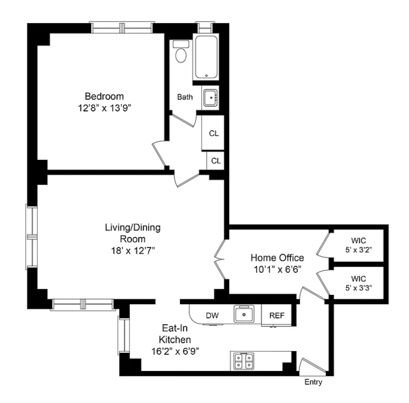 Floorplan for 136 East 36th Street, 7C